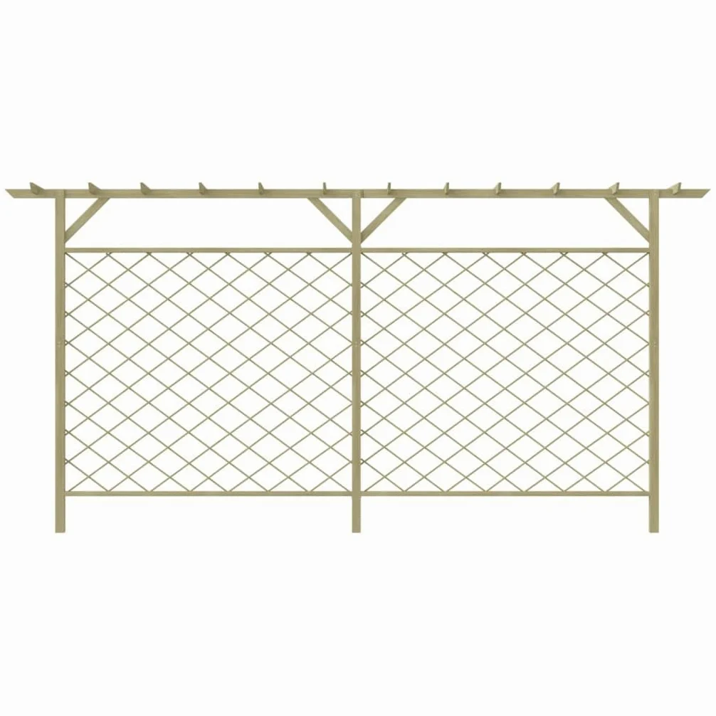 vidaXL Recinzione Lattice e Pergolato Giardino Recinto con Pergola Steccato Arredo Arredamento Recinto da Giardino Barriera Aiuole Legno Pino