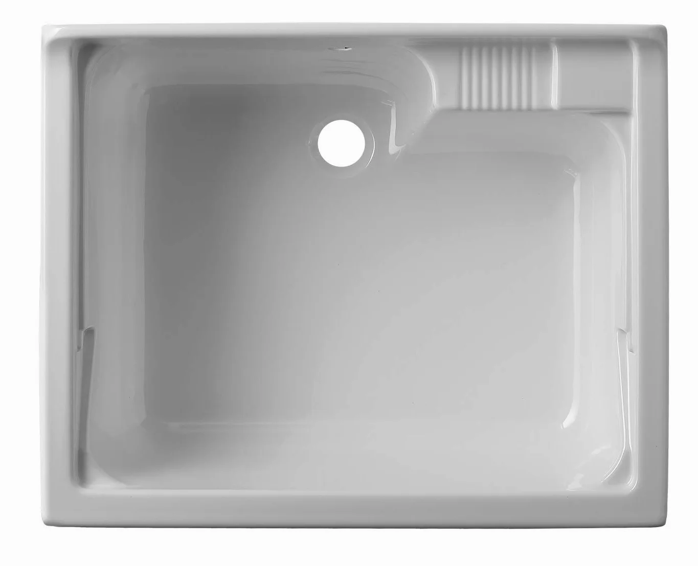 Inbagno Vasca lavatoio Lavanderia, 75x60 cm, in termoformatura Bianco, Ideale per Esterno