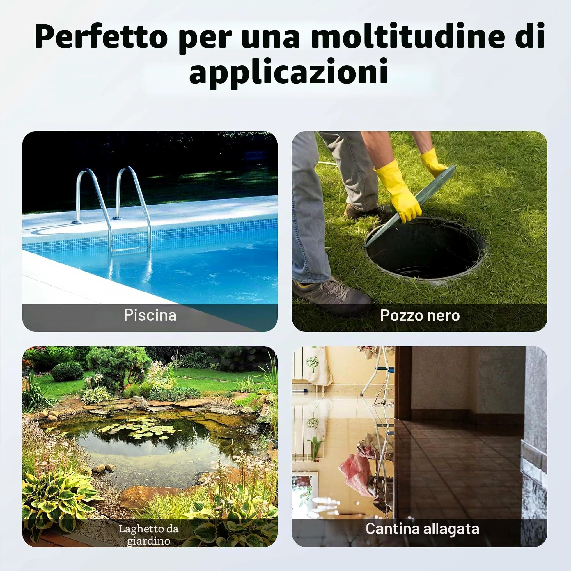 Wiltec Pompa sommersa acque nere con trituratore e galleggiante 31.200 l/h 2200 W, prevalenza 10m