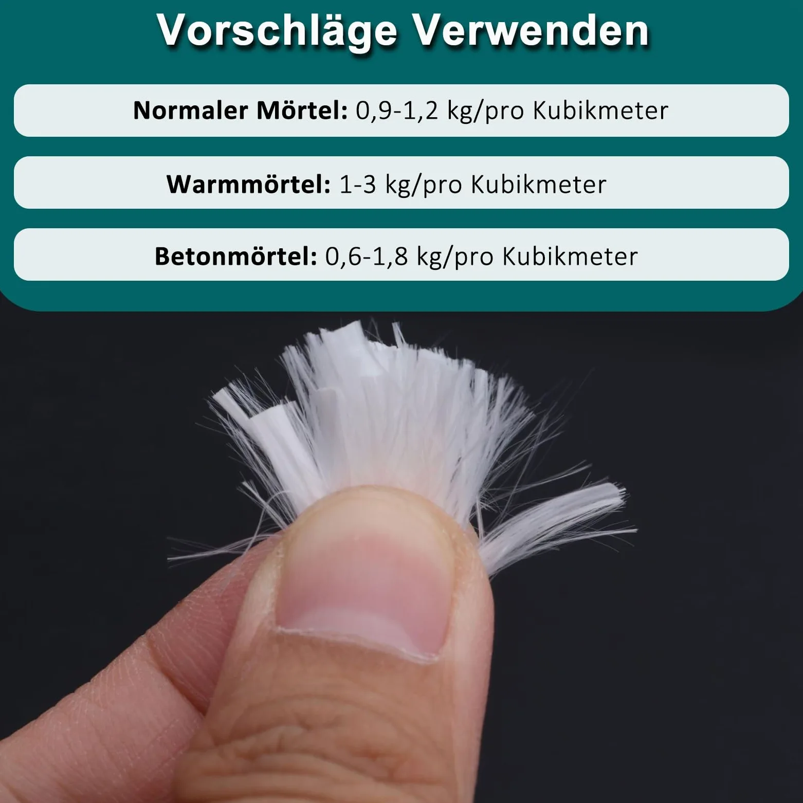 500 g Fibra di polipropilene, fibre di poliestere da 19 mm, per calcestruzzo, gesso, fibre polimeriche, resistenza di rinforzo, previene la formazione di crepe, riduce il restringimento