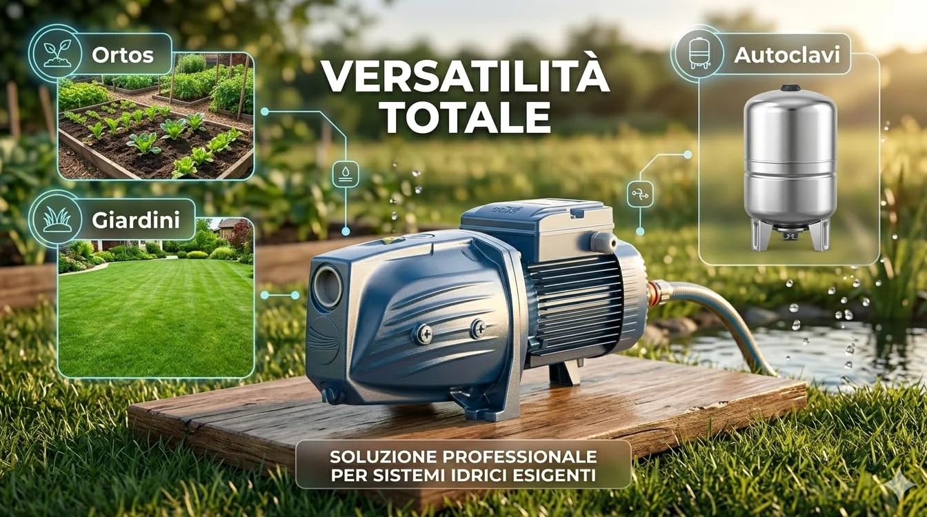 COXE Pedrollo JSWM 3BH Pompa Autoadescante Elettrica 2 HP, Elettropompa Centrifuga in Ghisa per Irrigazione e Autoclave, Portata 100 L/min, Prevalenza 76m, Monofase 220V