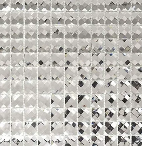 MOS130-0208_f - Piastrelle a mosaico, in vetro traslucido, 10 pezzi, colore: Bianco