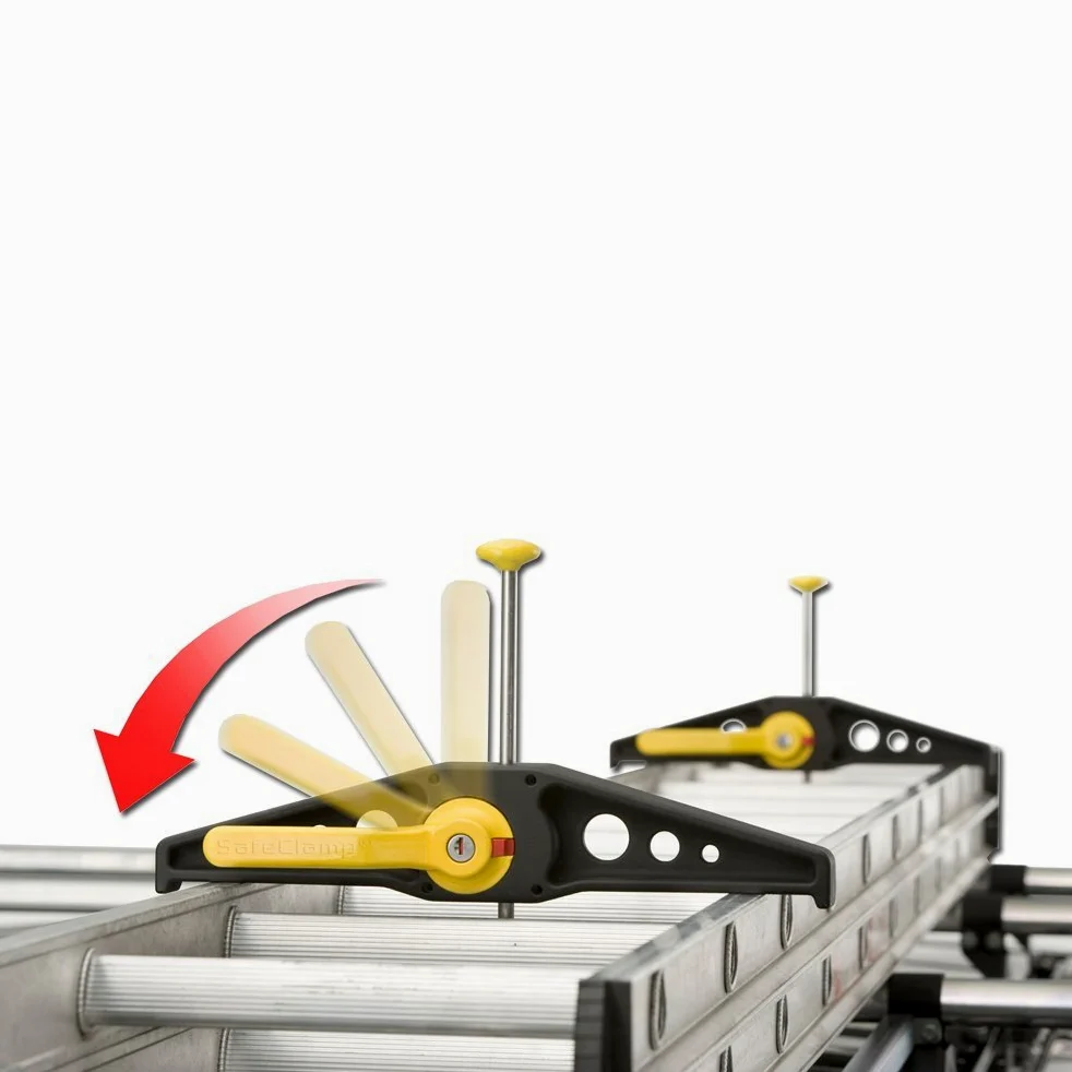 SafeClamp Supporto per scala, sistema di serraggio per il montaggio di scale su portapacchi dell’auto