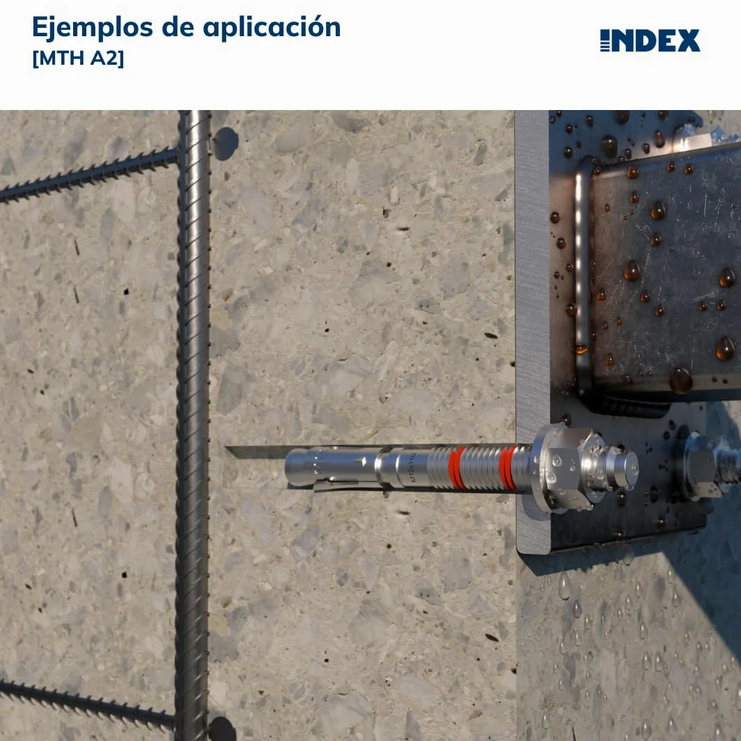 INDEX Fixing Systems MTA-A2 - Confezione da 100 ancoraggi per carichi elevati, in acciaio inox A2, M8 x 75 mm, diametro 8 mm
