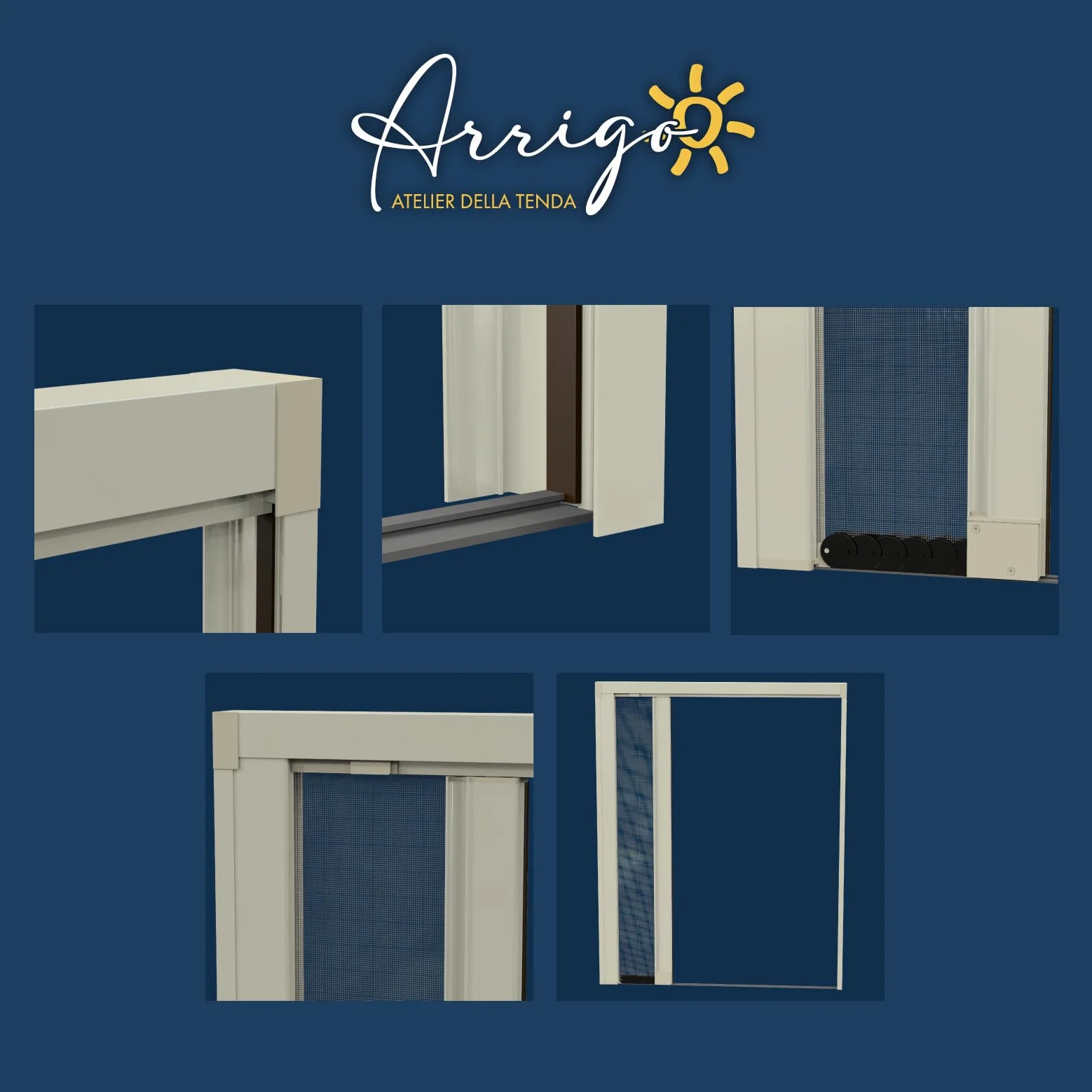 Zanzariera NEW JOLLY su Misura - Cassonetto Compatto da 40mm, Rete in Fibra di Vetro, Guida Bassa 4mm - Senza Barriere, Reversibile, Made in Italy - Ideale per Porte e Finestre