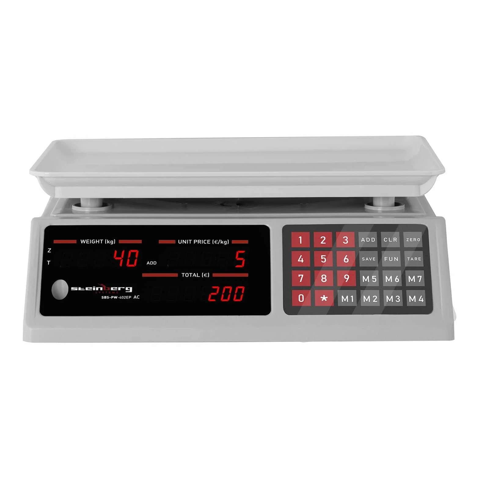 Steinberg Bilancia Contapezzi Bilancia di Controllo SBS-PW-402EP (Plastica ABS, 4 V, 8 ore, 4 Ah, 0-40 kg)
