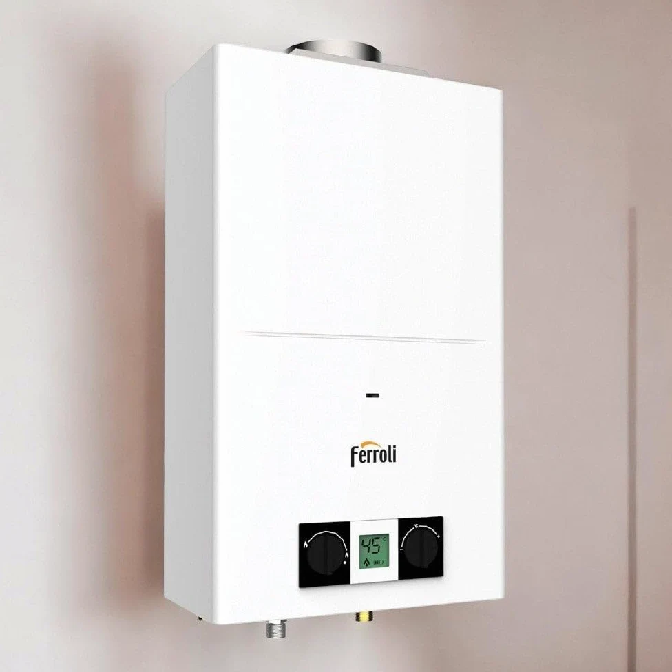 Scaldabagni scaldacqua murale a Gas tiraggio Naturale Camera Aperta Pegaso Eco 11 gpl Ferroli