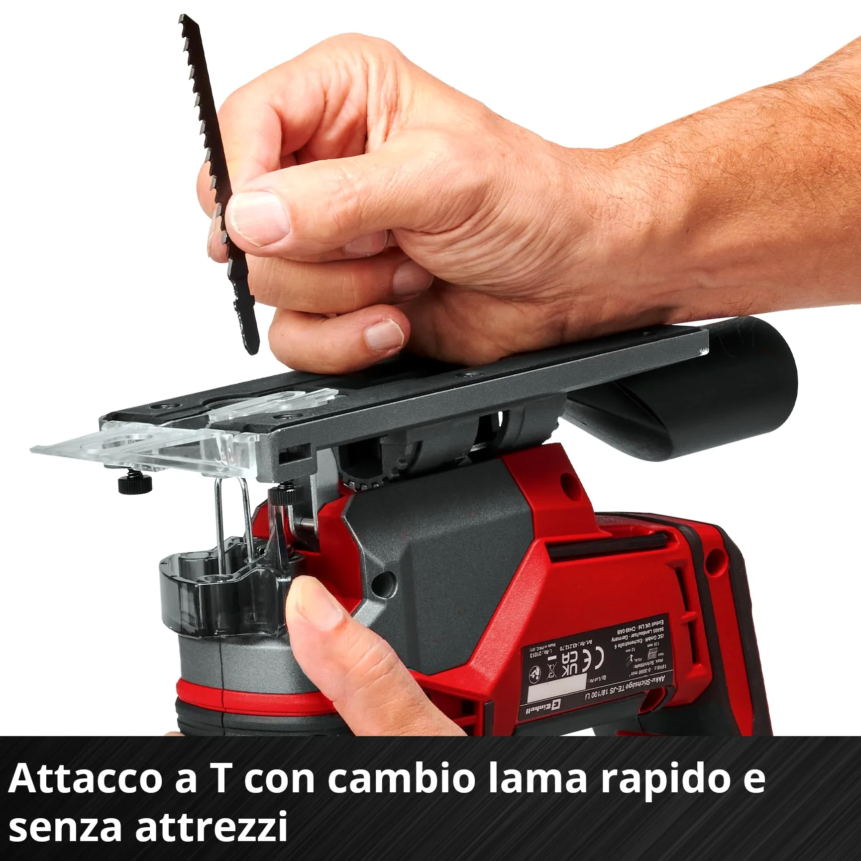 Seghetto alternativo Einhell Professional TE-JS 18/100 Li-Solo Power X-Change (18 V, profondità taglio 100 mm su legno, altezza sollevamento 26 mm, passo max. 45º, incl. lama, senza batteria)