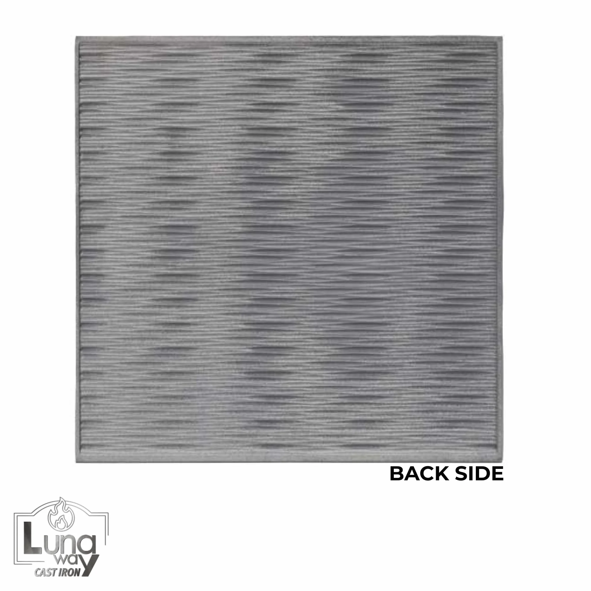 50 x 50 x 1 cm - Lastra per camino modello EDGE | Conserva e riflette il calore | Resistenza all'usura e corrosione | Installazione semplice | Piastra 100% Ghisa qualità LUNAWAY