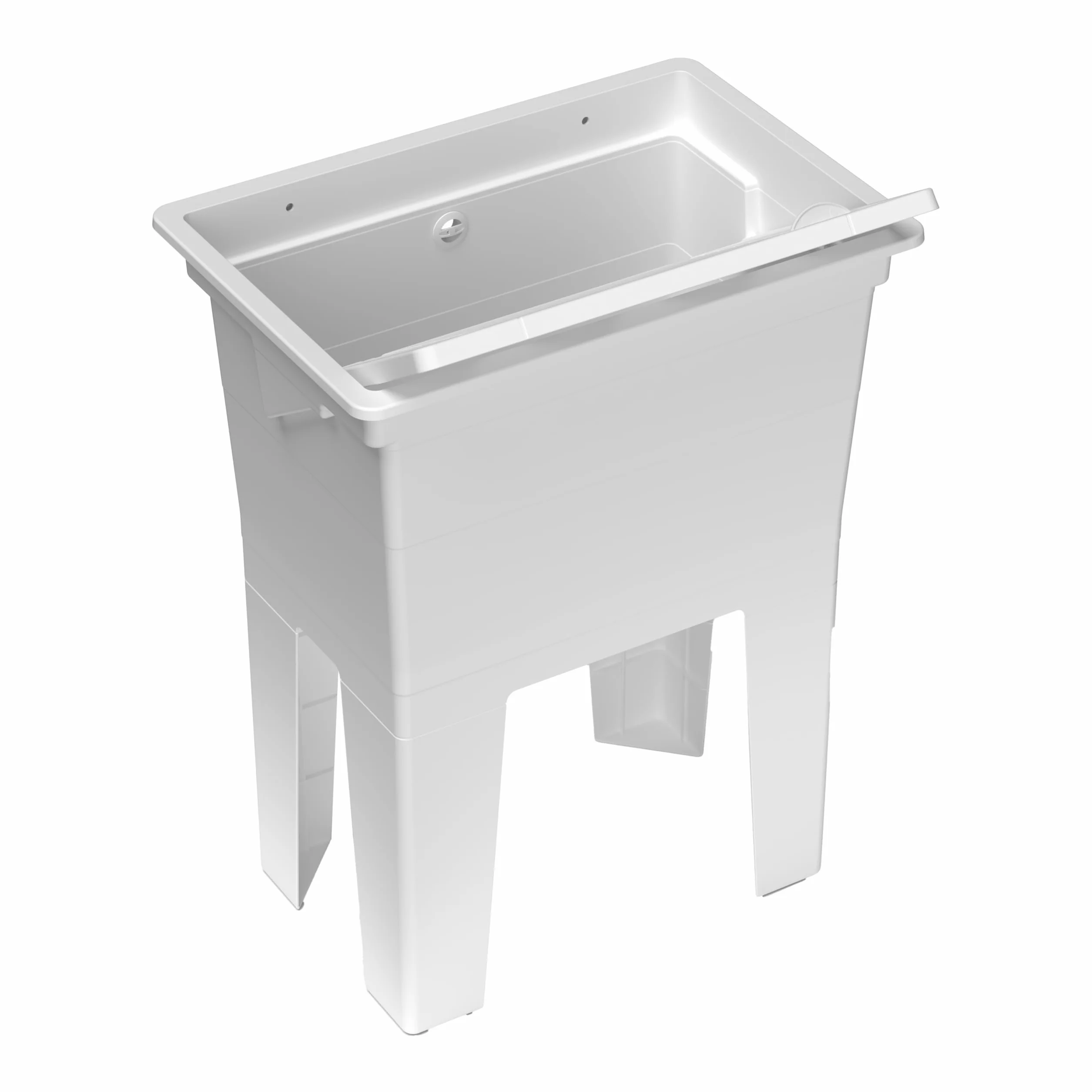 Adventa: Lavatoio Monoblocco in resina di PP con Asse di Lavaggio, Facile da montare, Resistente agli acidi di uso comune, Lavanderia, Garage, Esterno, 59L x 40P x 74H cm, Bianco
