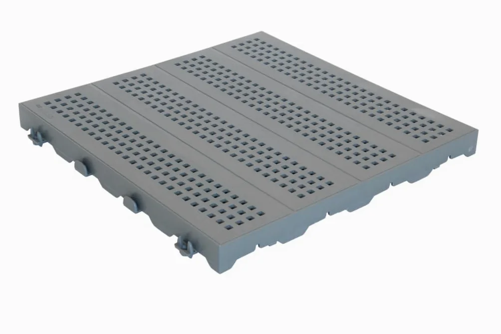 Piastrella in plastica 40x40h3,3 - mattonella Forata drenante Giardino Campeggio (Grigio, 10 Pezzi)