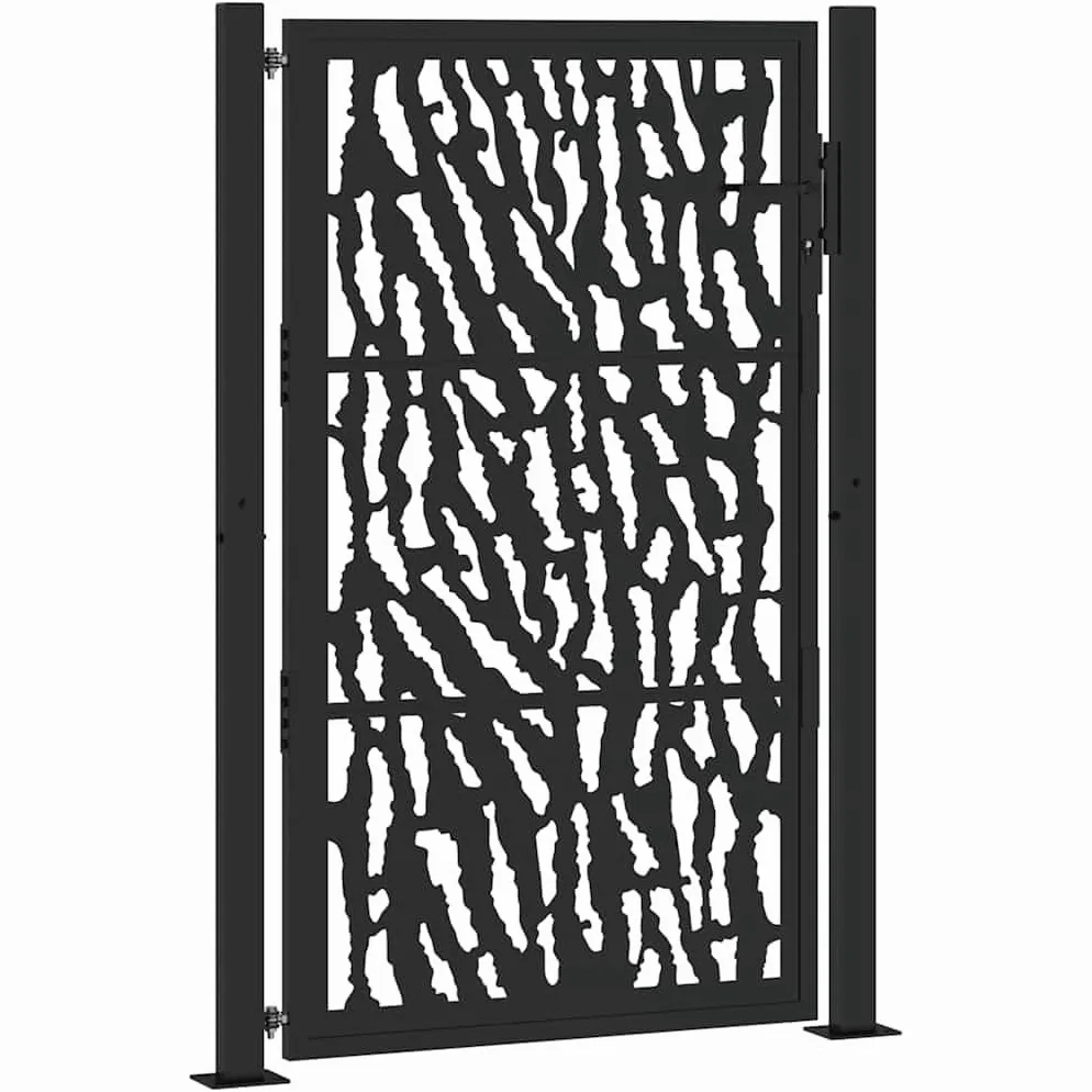 vidaXL Cancello Giardino Nero 100x150 cm in Acciaio Design a Traccia, cancello della Recinzione, cancello Esterno, cancello del Metallo