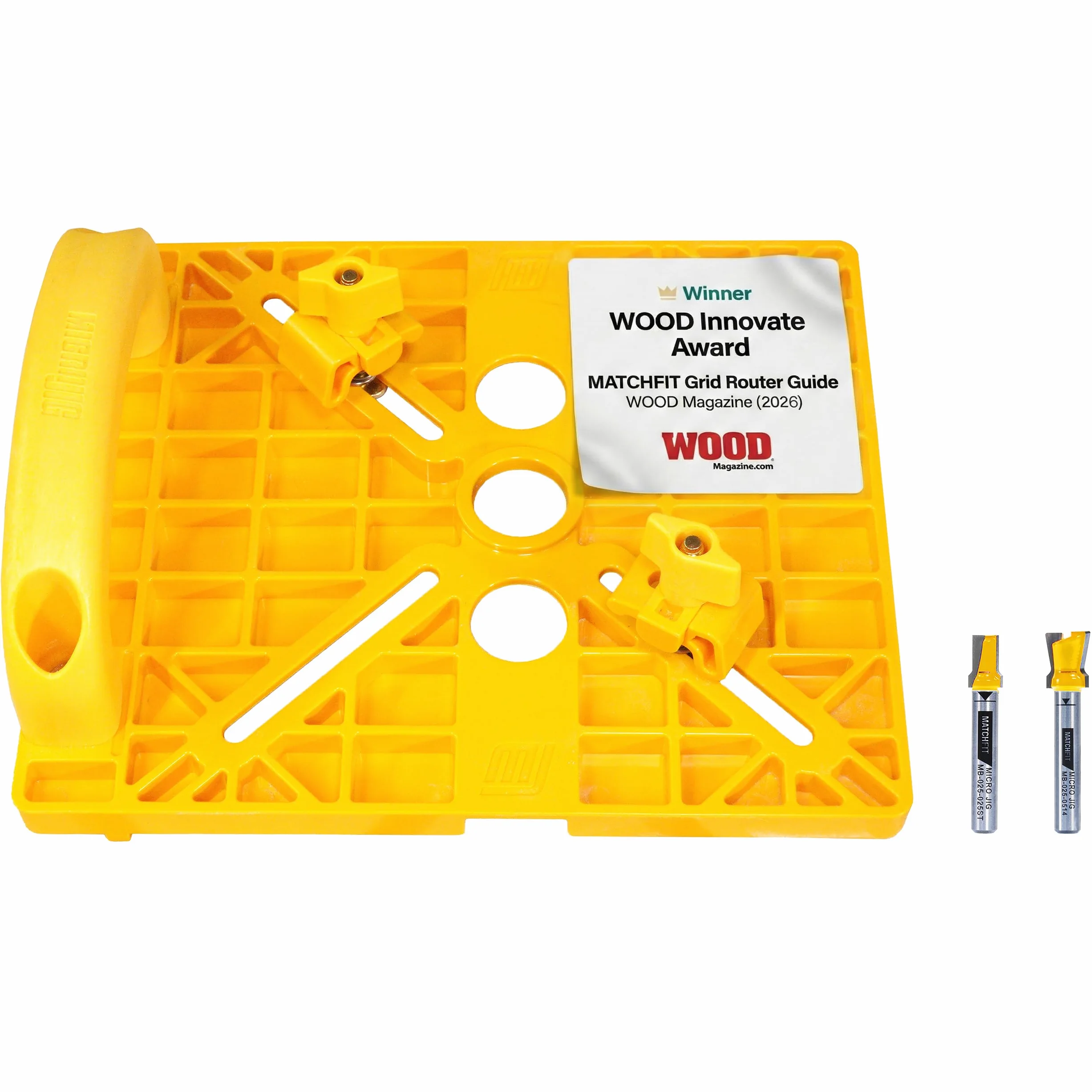 MICROJIG MatchFit Grid Routing Guide – Strumento di precisione per binari di bloccaggio a coda di rondine, installazione facile, design autosindicizzante, compatibile con router | Kit completo per