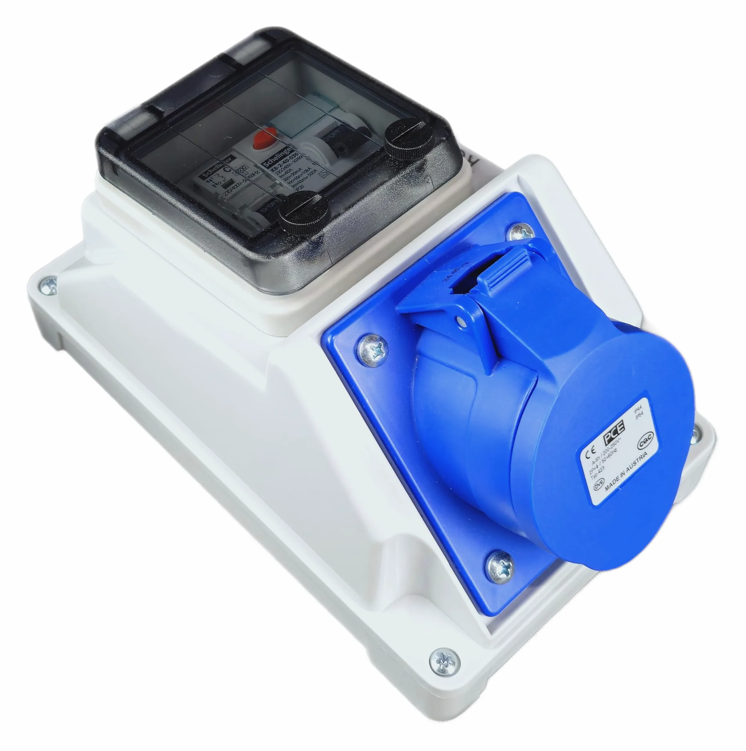 RoadEu - Presa CEE 16A e interruttore differenziale - 230V 3P Presa monofase con interruttore, presa a muro con interruttore automatico