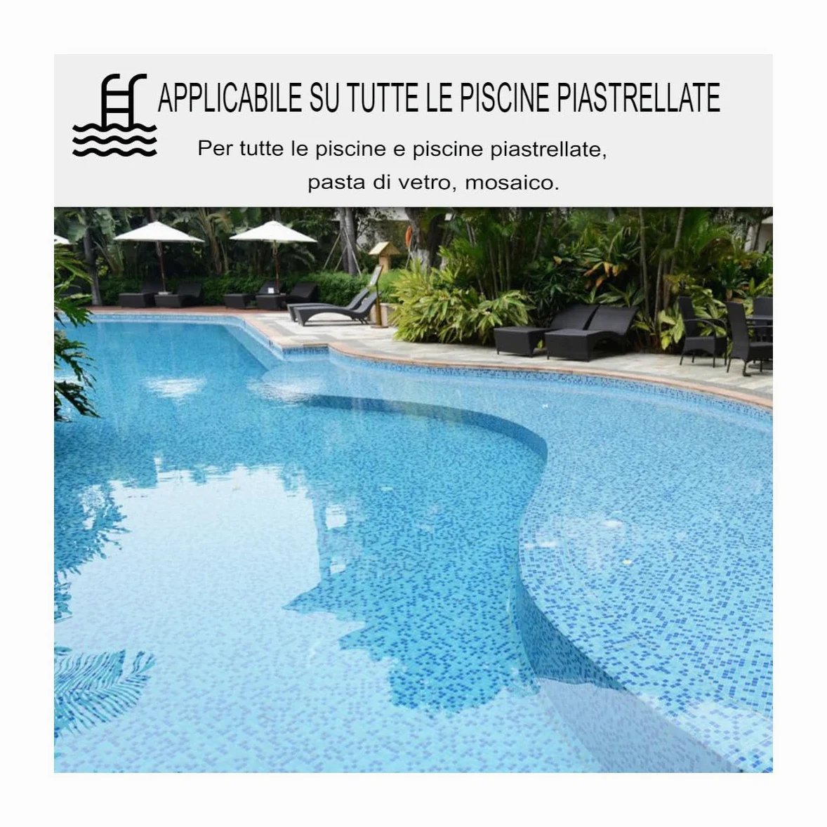 ARCANE INDUSTRIES Vernice per bordo piscina, per piastrelle della piscina - ARCAPOOL - 440-5 kg (fino a 15m² per 2 strati) Azzurro