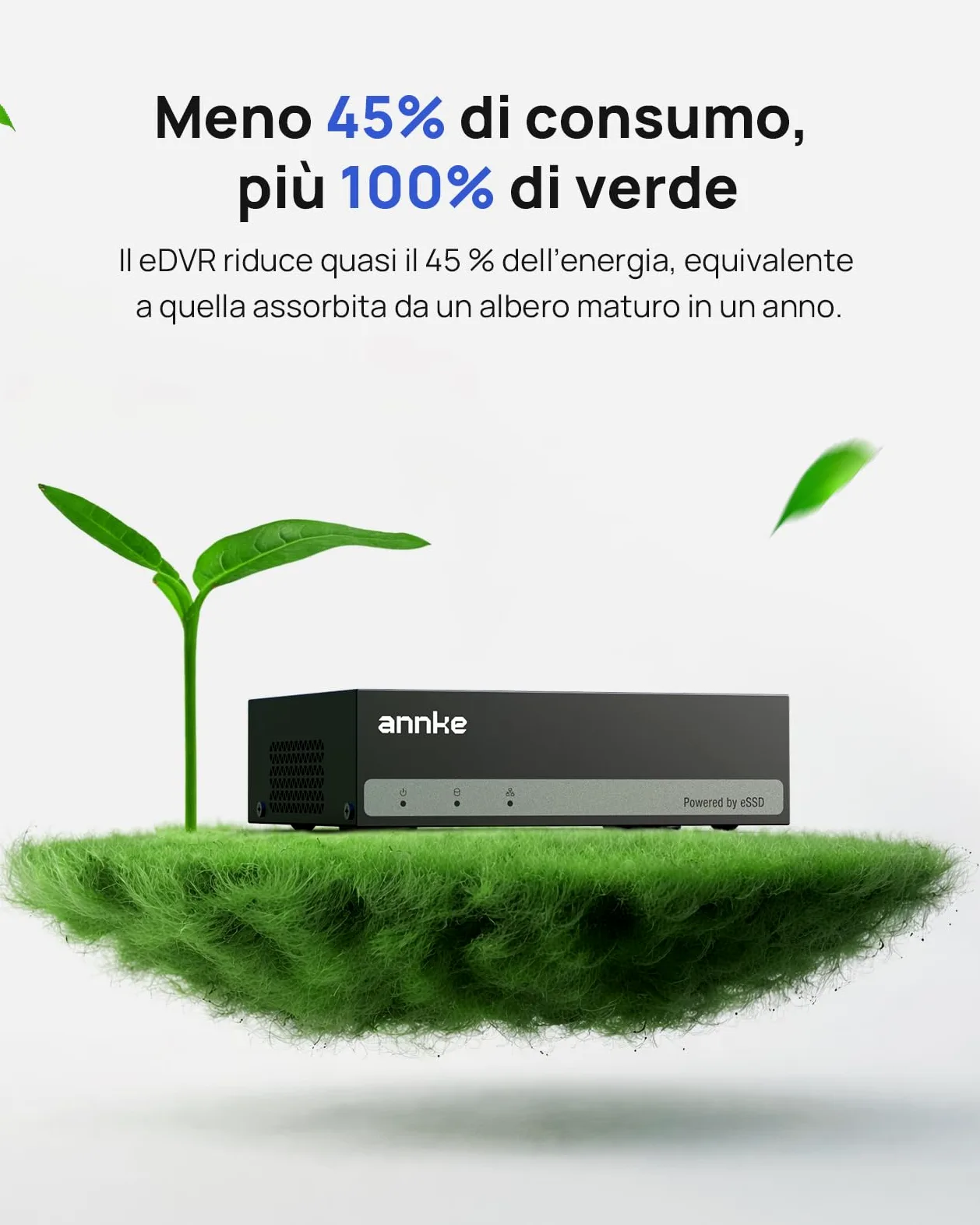 ANNKE 3K Lite DVR 4 Canali con Disco Rigido Interno SSD da 1 TB, Registrazione 4 Settimane 24/7 con 4 Telecamere, Rilevamento di Persone e Veicoli, Supporta 4 Telecamere Analogiche e 1 Telecamere IP
