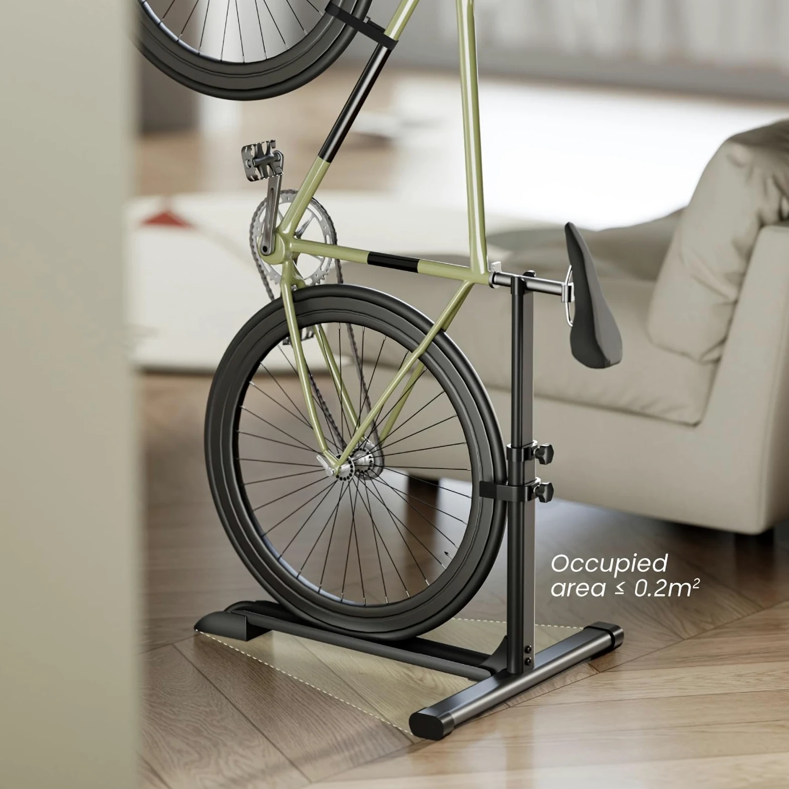Mimoke Supporto verticale per biciclette - Supporto da terra in piedi per la conservazione di biciclette in interni - Garage e appartamenti (due pezzi)
