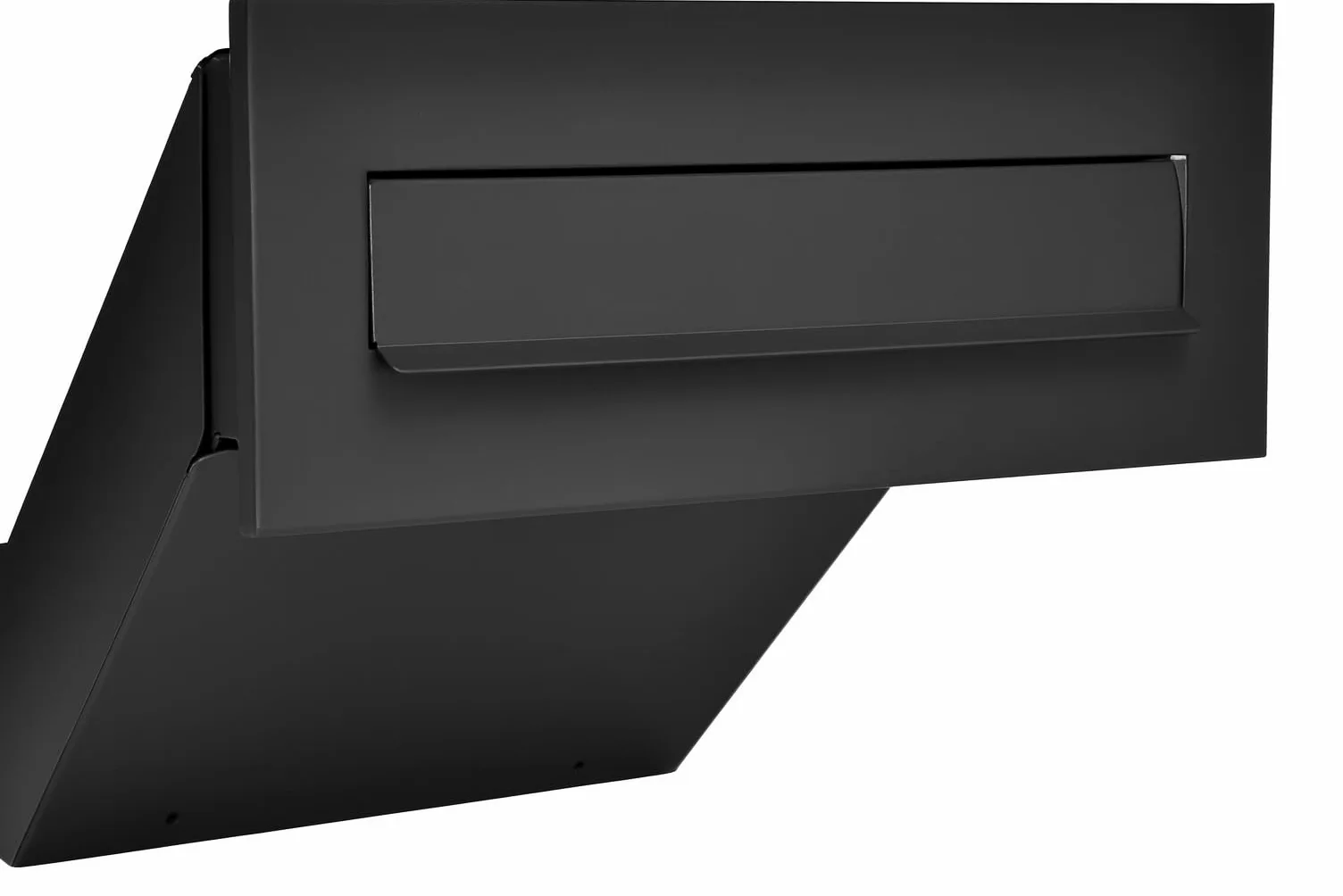 Cassetta delle lettere nera opaca RAL 9017 con telaio, cassetta delle lettere da incasso XXL, spessore della parete 260 – 420 mm, resistente alle intemperie, pannello frontale 305 x 135 mm, in lamiera