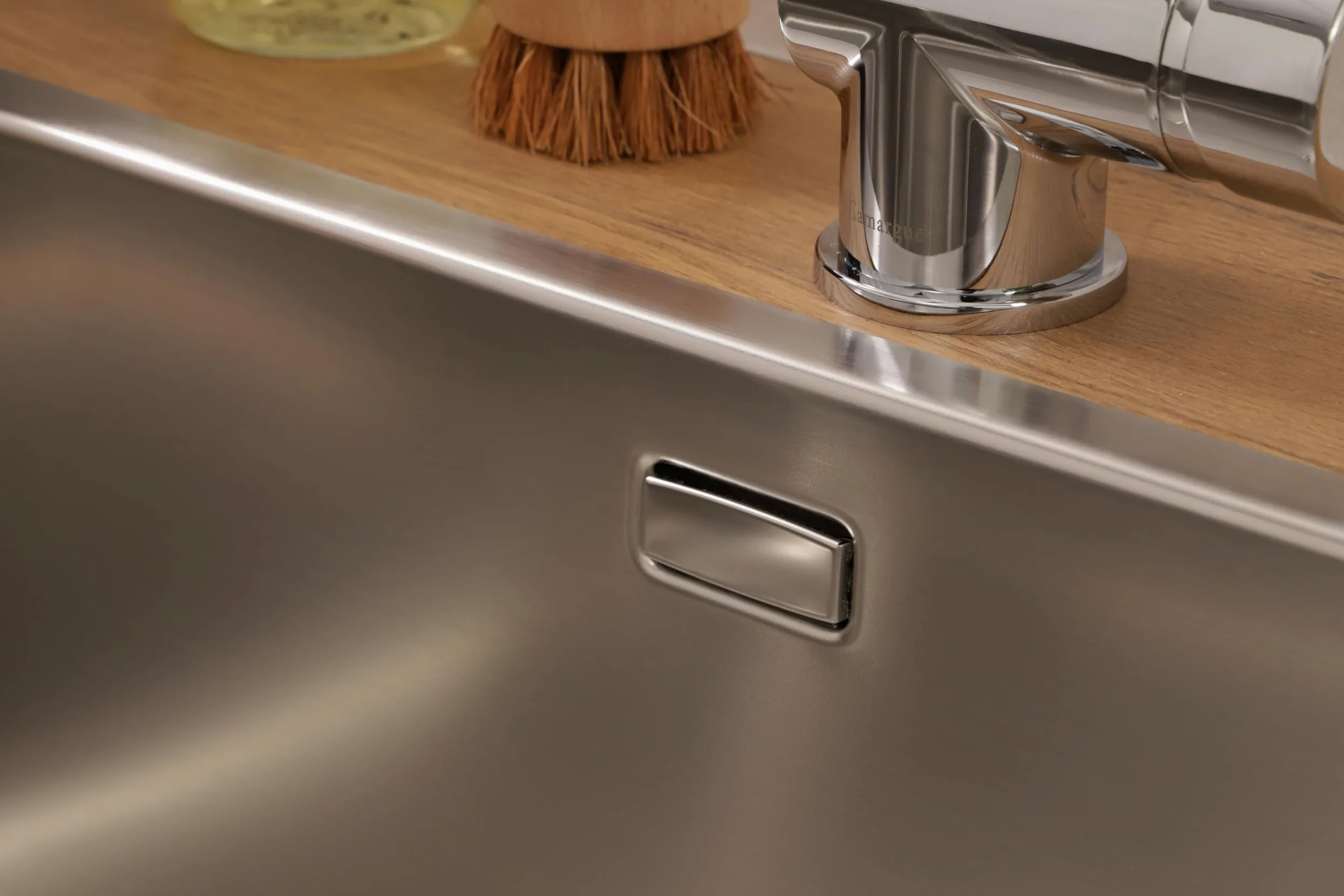 Respekta Detroit Lavello in acciaio inox/Lavello da incasso a 1 vasca da 59 x 43,5 cm/Lavello in acciaio inox adatto a basi da 60 cm di larghezza