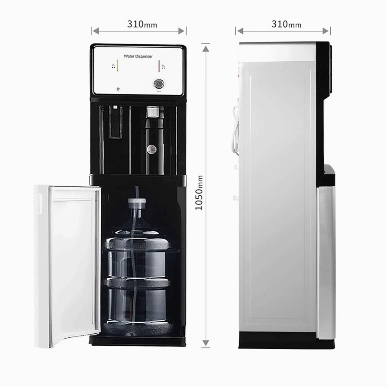 8pcs Refrigeratore d'acqua a caricamento inferiore con spia luminosa for bottiglia vuota for uso domestico e in ufficio - Distributore di acqua calda e fredda