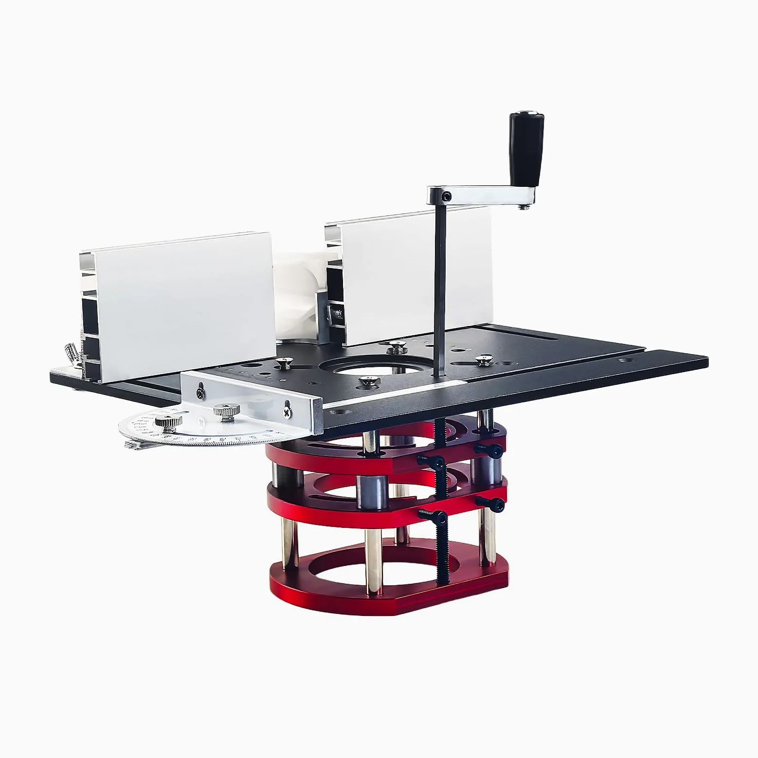 Flylin Sollevatore per fresatrice con piastra superiore, piastra in alluminio e kit di sollevamento per fresatrice, sistema di sollevamento di precisione per lavorazione del legno, scanalatura