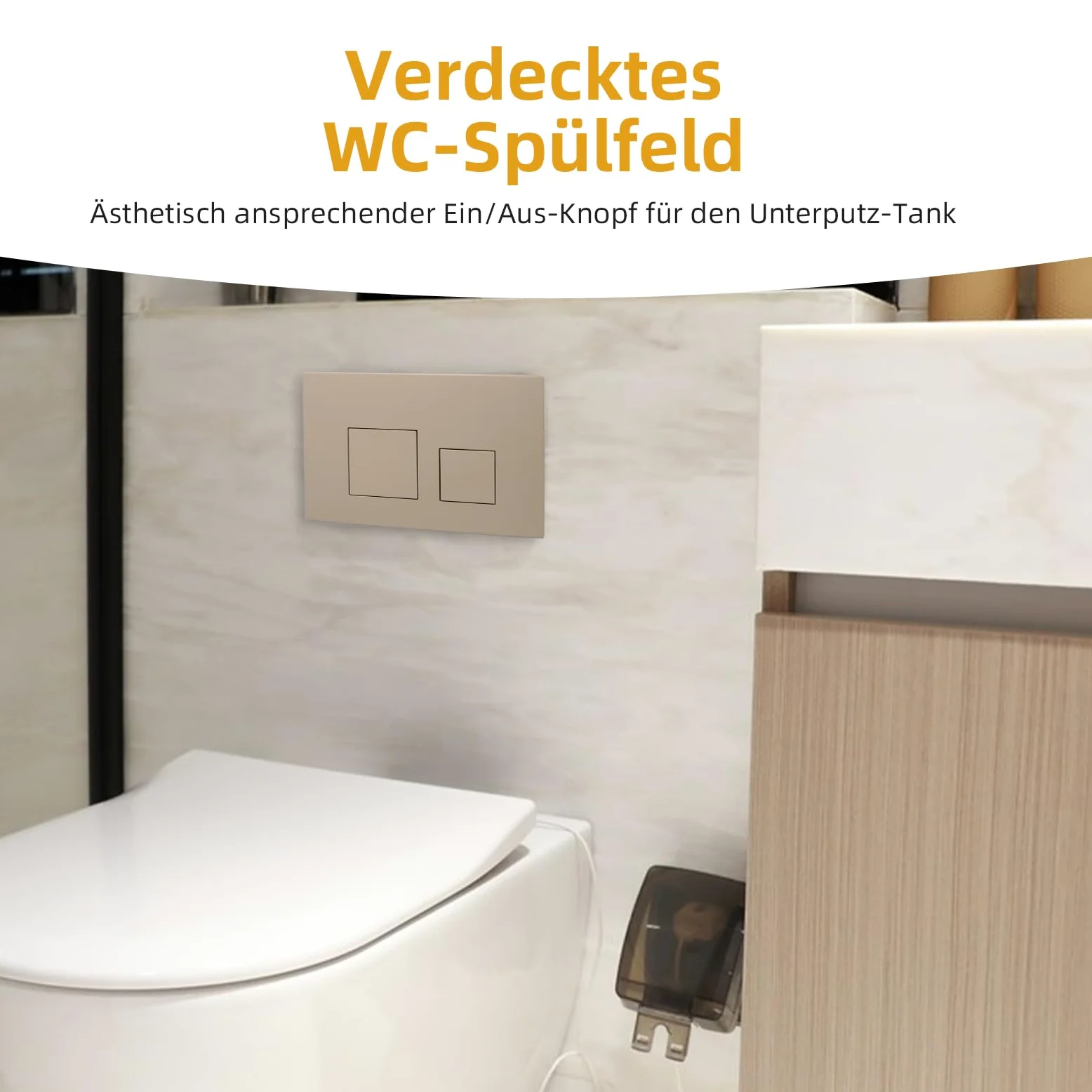 ACESOME Placca di comando per WC Compatibile con Geberit sigma01 sigma10 sigma20 sigma21 sigma30 sigma50 sigma60 Placca di comando in plastica per sciacquone a 2 modalità (Khaki)