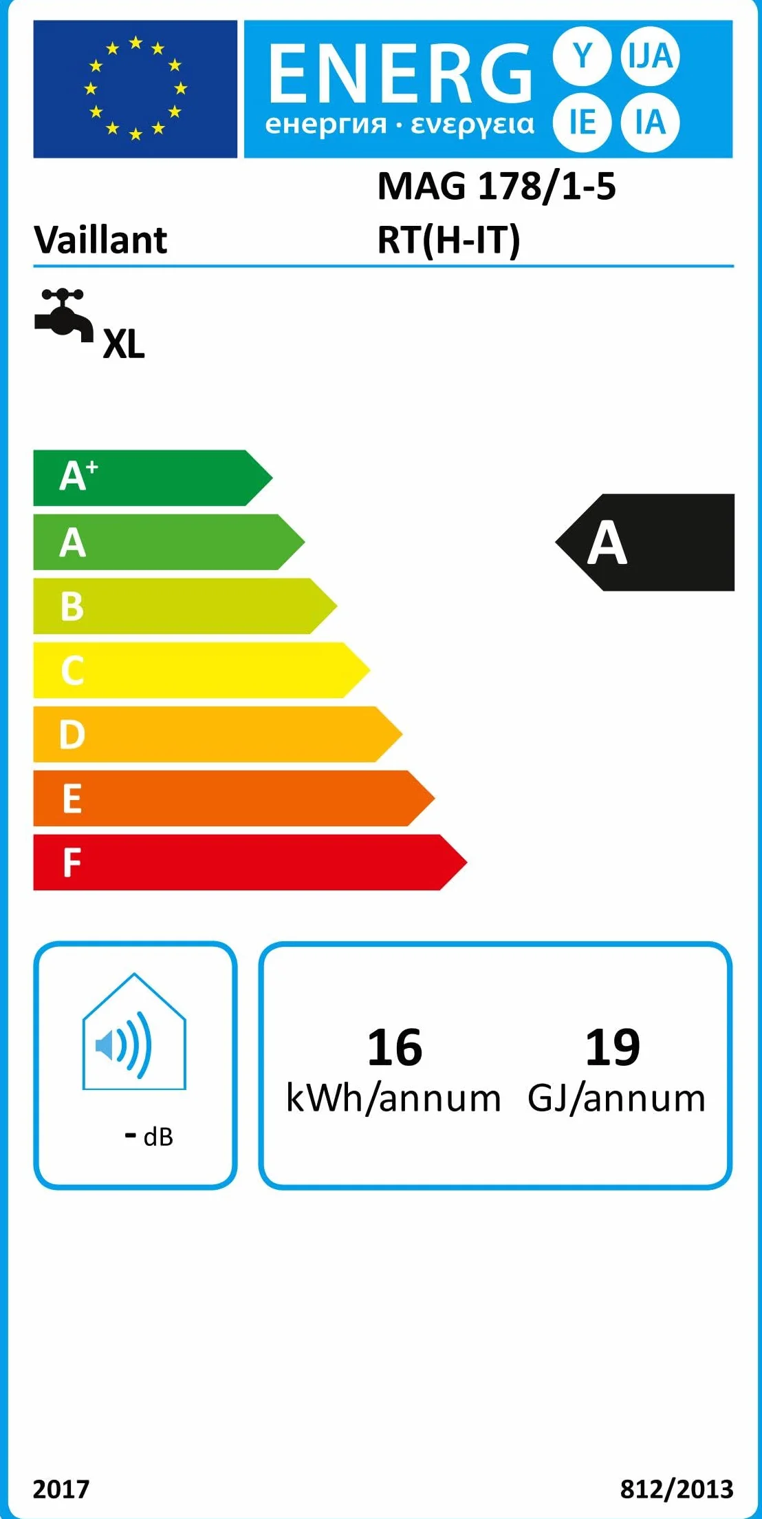 Scaldabagno a gas da esterno Vaillant 17 Lt outsideMAG 178/1-5 camera stagna ErP metano