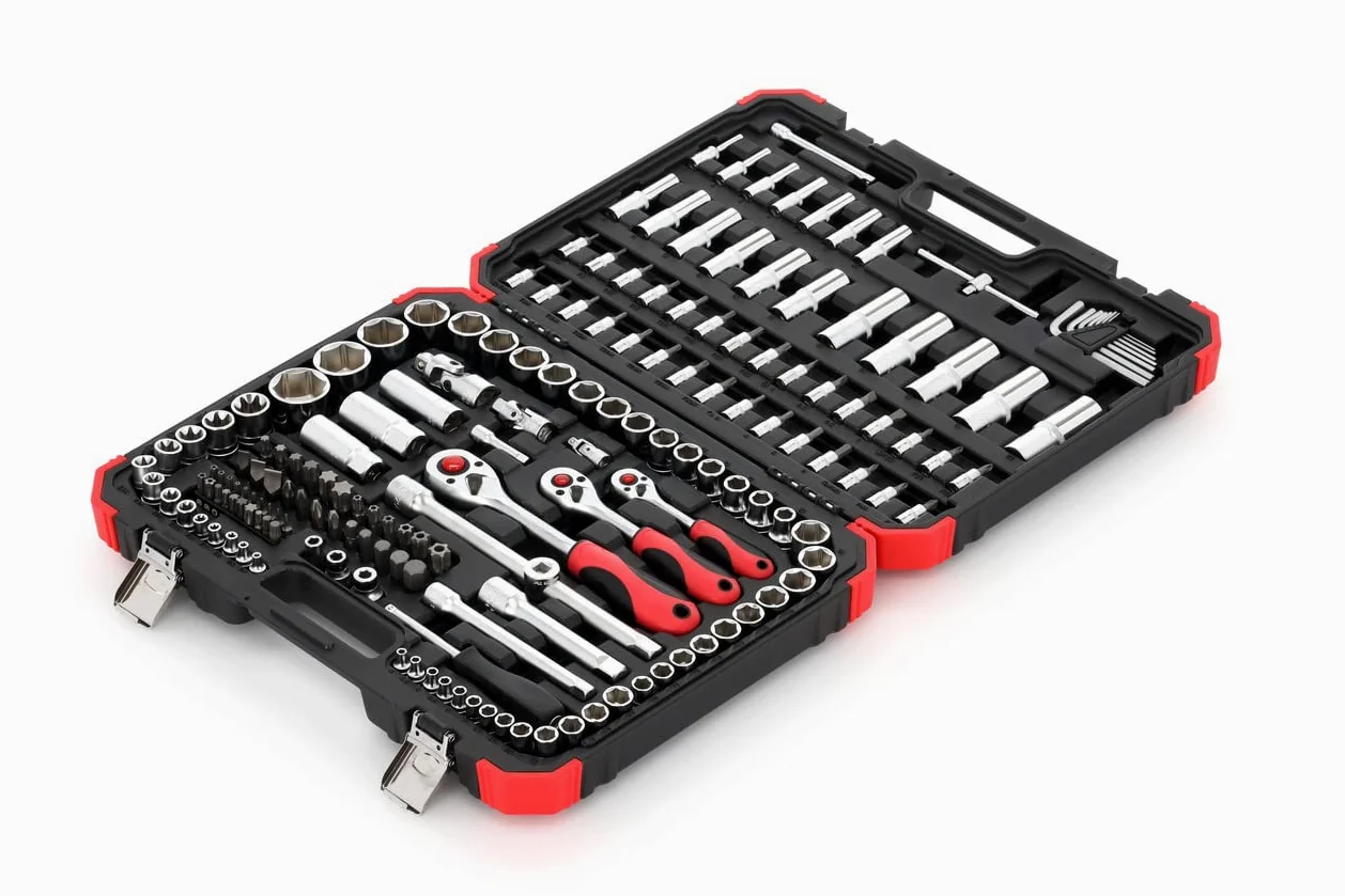 GEDORE set di chiavi a bussola 1/4", 5/16", 3/8", 1/2", 172 pezzi, Nero rosso