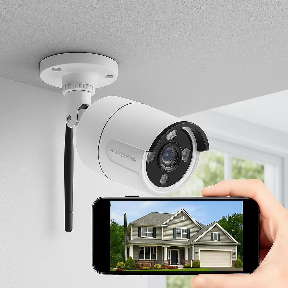 DE ROSA SHOP Kit Videosorveglianza Wireless, HD 4 Telecamere WiFi, Sistema IP Remoto con NVR, Supporto 5G e Connessione LAN, Sistema di Sorveglianza con Rivelazione Movimento.