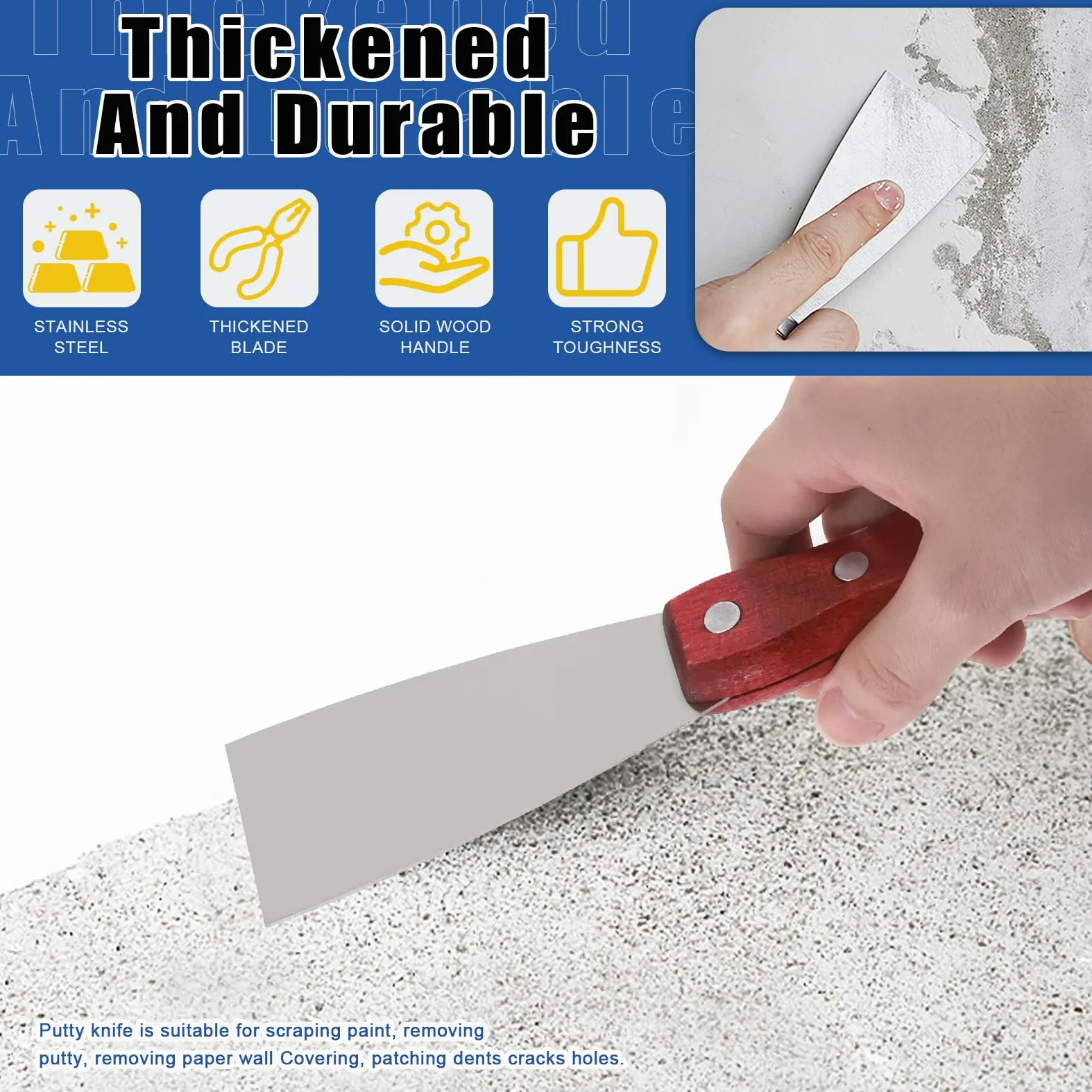 Glarks Kit di copertura per rullo da 13 pezzi, con 6 coperture per rullo da 10 cm, con 1 telaio a rullo, 5 pennelli da 1/1,5/2/2,5/3 di pollice e 1 coltello da stucco da 2 pollici per pittura della