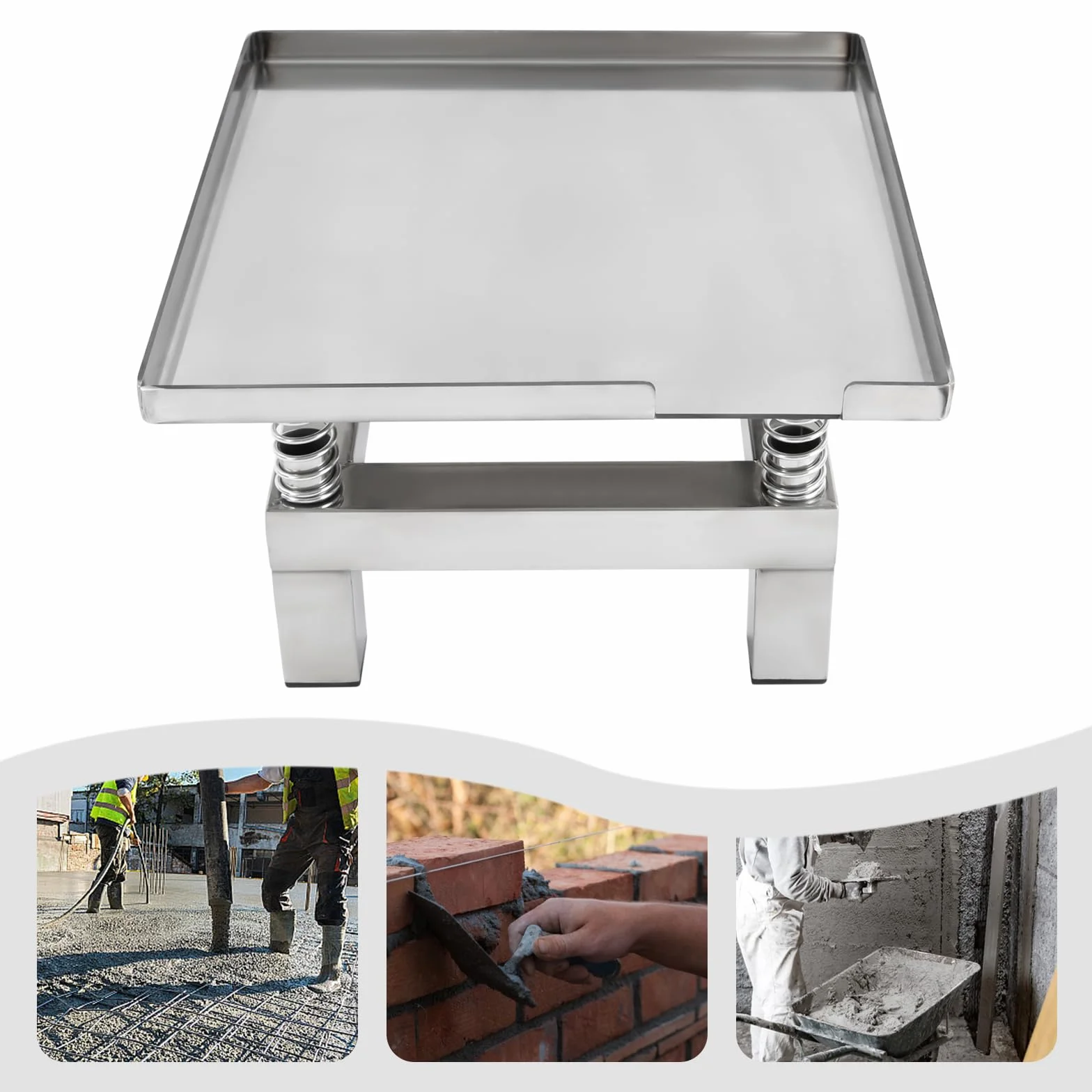 Piccola tavola vibrante per calcestruzzo, prova di vibrazione, tavolo vibrante in acciaio inox, mini tavolo da 350 x 350 cm, 220 V, 3600 giri/min, per forme di vibrazione, aumento della resistenza del