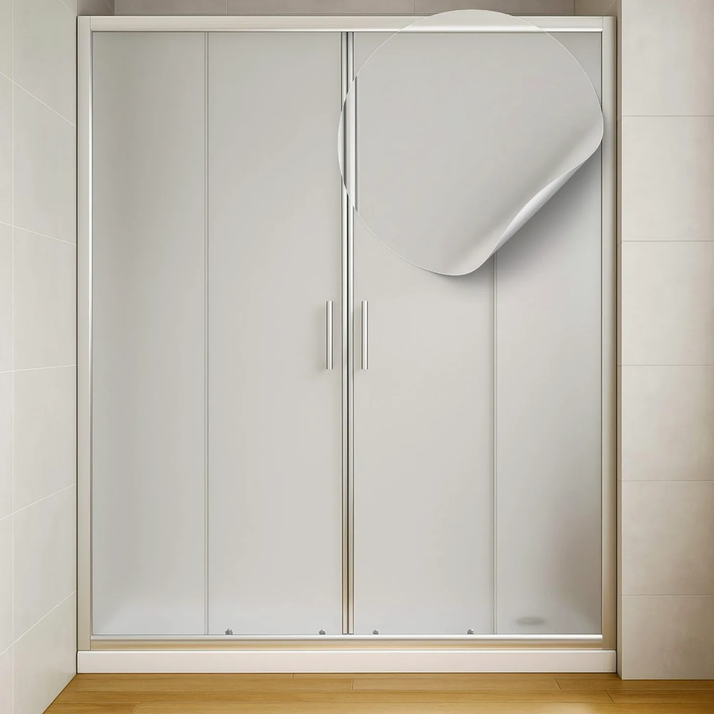 Porta Doccia Scorrevole Slide4 per Box Nicchia Quattro Ante Cristallo Stampato (1, 178-184 x h190 cm)
