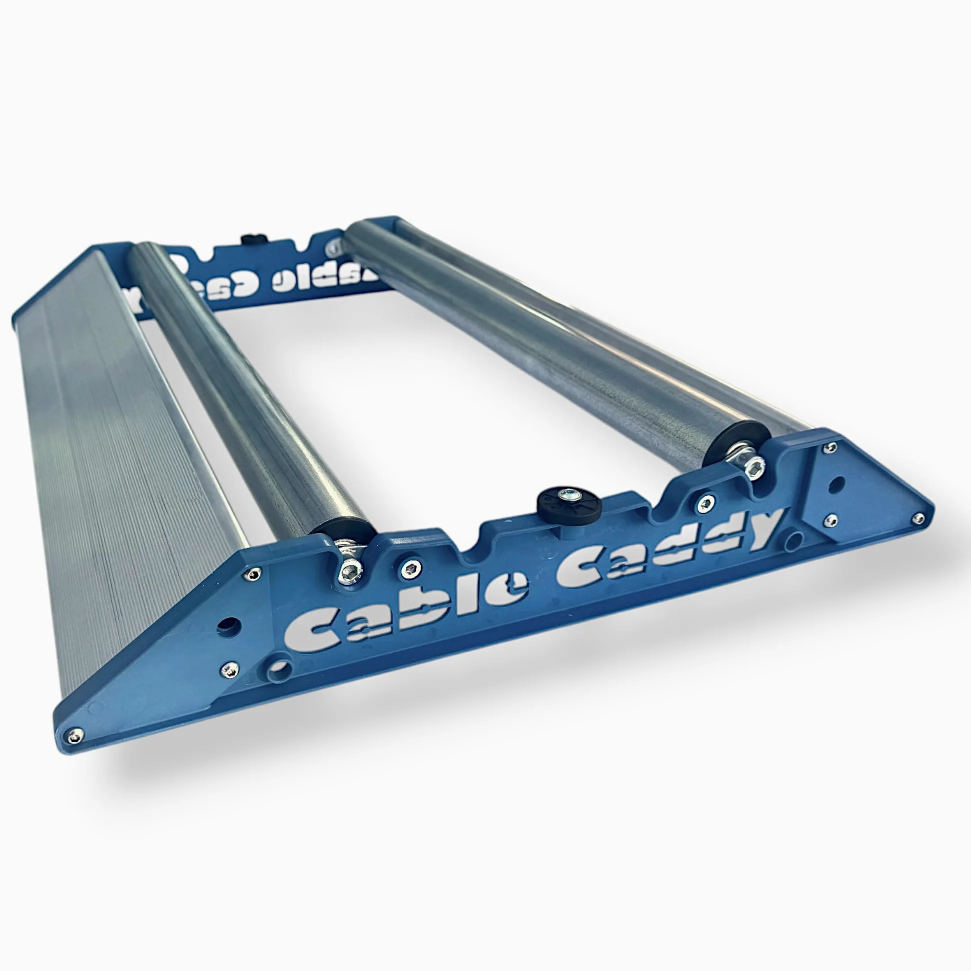 Avvolgitore Sbobinatore Cable Caddy 670 Plus con i rulli di supporto ribaltabili e la rampa