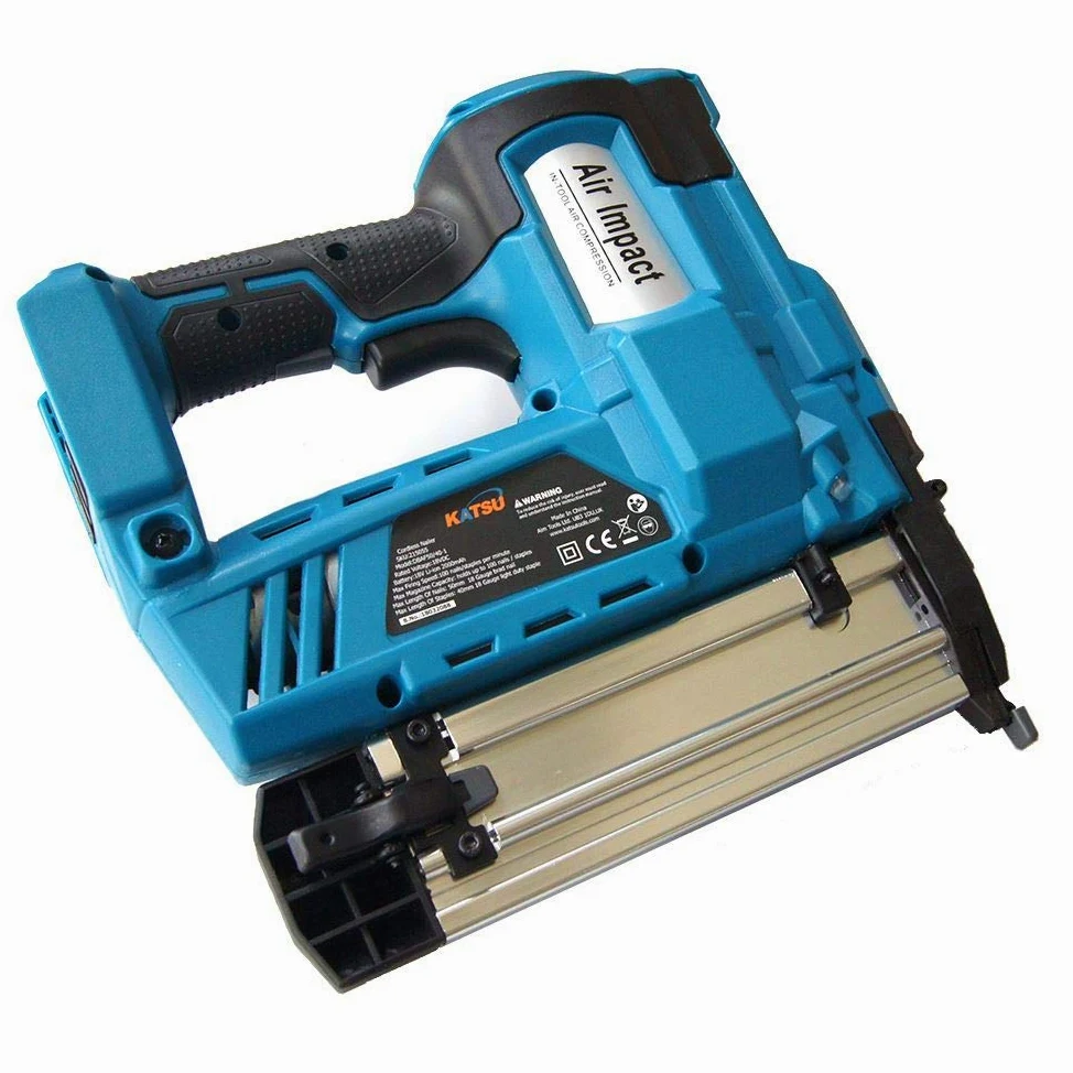 KATSU Tools Pistola cucitrice chiodatrice a batteria industriale 18V con batteria 2.0Ah, compatibile con chiodi 18GA, inclusi chiodi 200 x 40 mm e graffette 200 x 32 mm