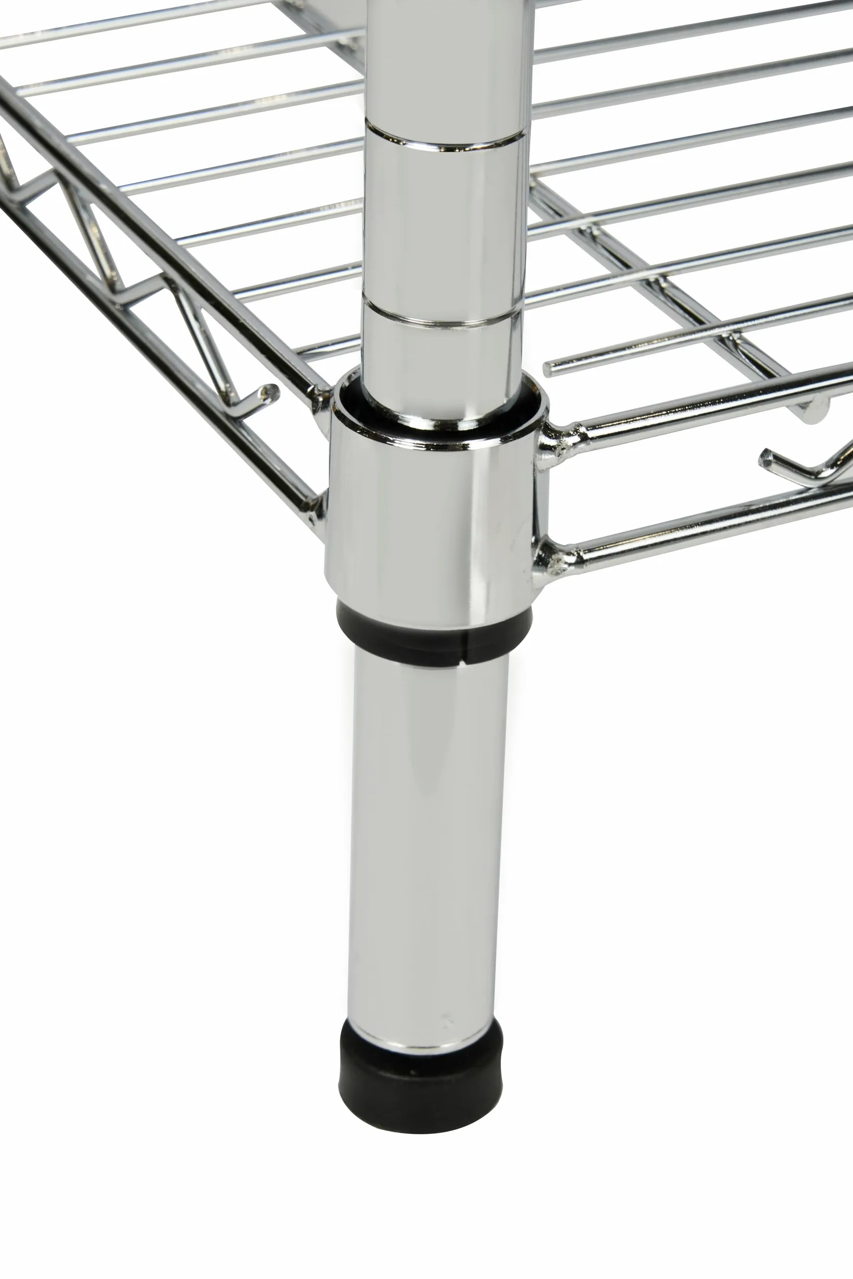 Scaffale con ripiani a griglia Everest, in metallo, portata circa 70 kg per ripiano. Sistema di stoccaggio multifunzionale, cromato, disponibile in diverse dimensioni (90 x 35 x 160 cm, 4 ripiani)