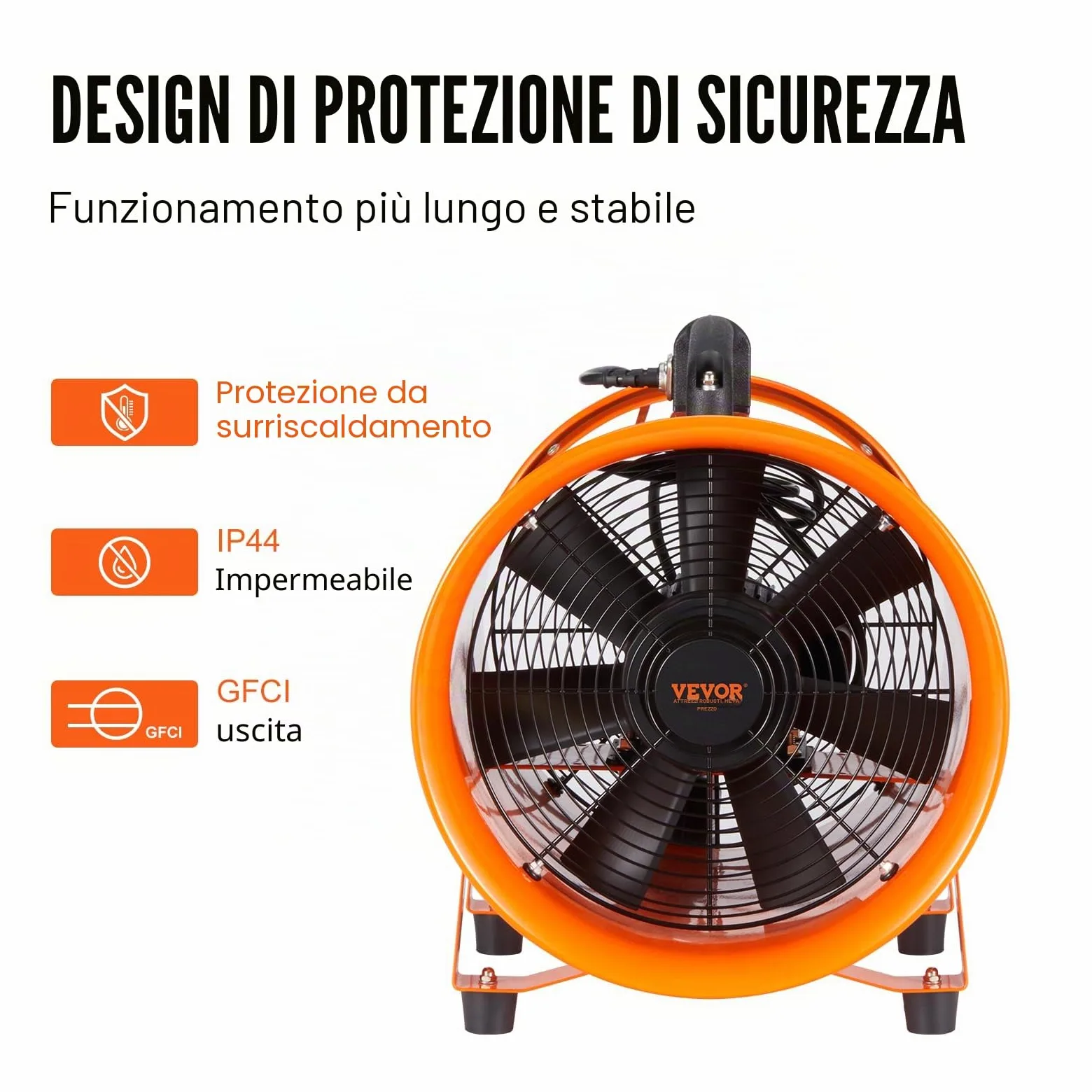 VEVOR Ventilatore di Scarico Motore 255W Estrattore d'Aria Condotto Industriale 254 mm Tubo di Scarico 5m Volume d'Aria 1720 CFM Ventilatore di Scarico per Estrarre Polvere Fumo Velocità 2830 giri/min