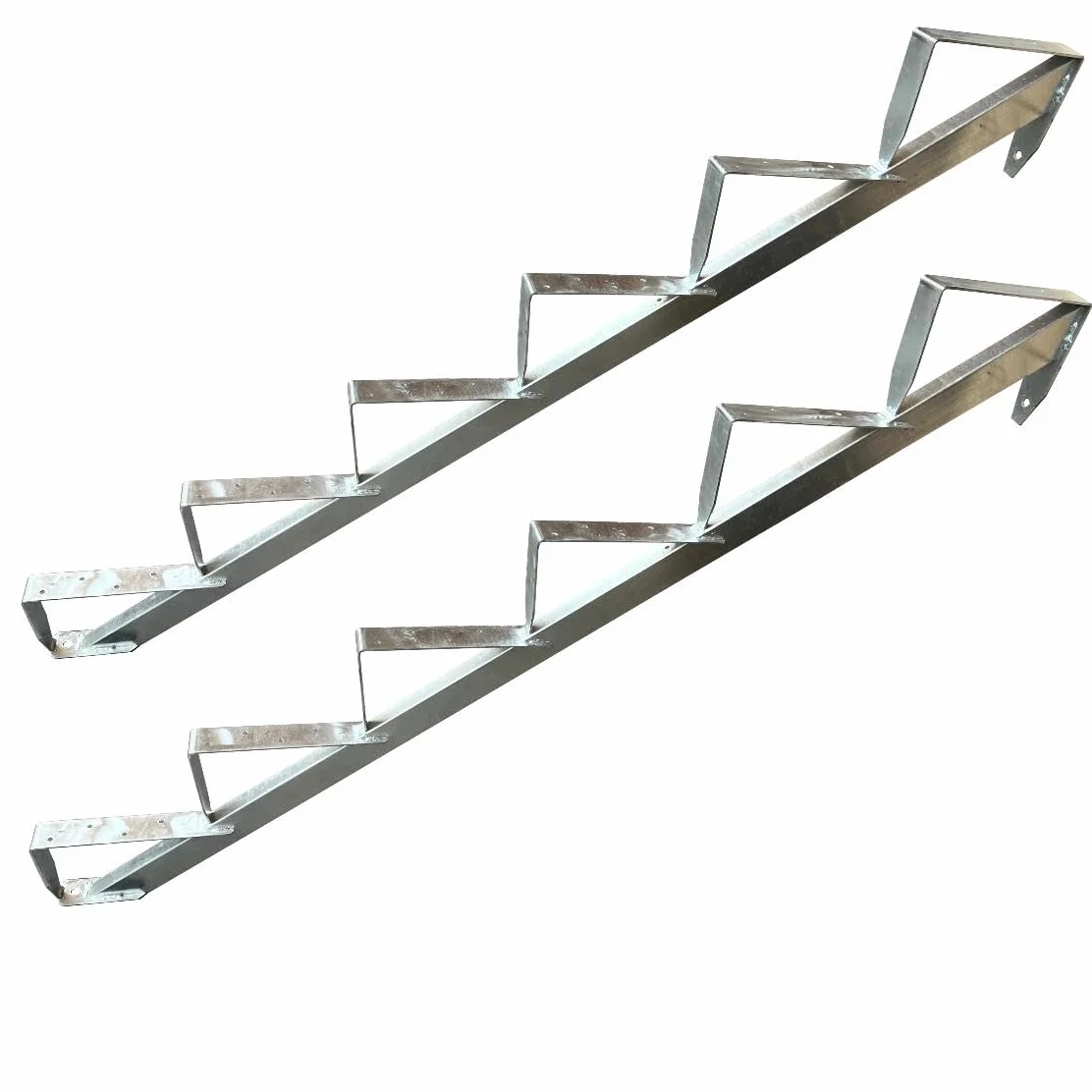Scala in Legno, Zincato, Scelta 2-6 Gradini (6 Gradini)