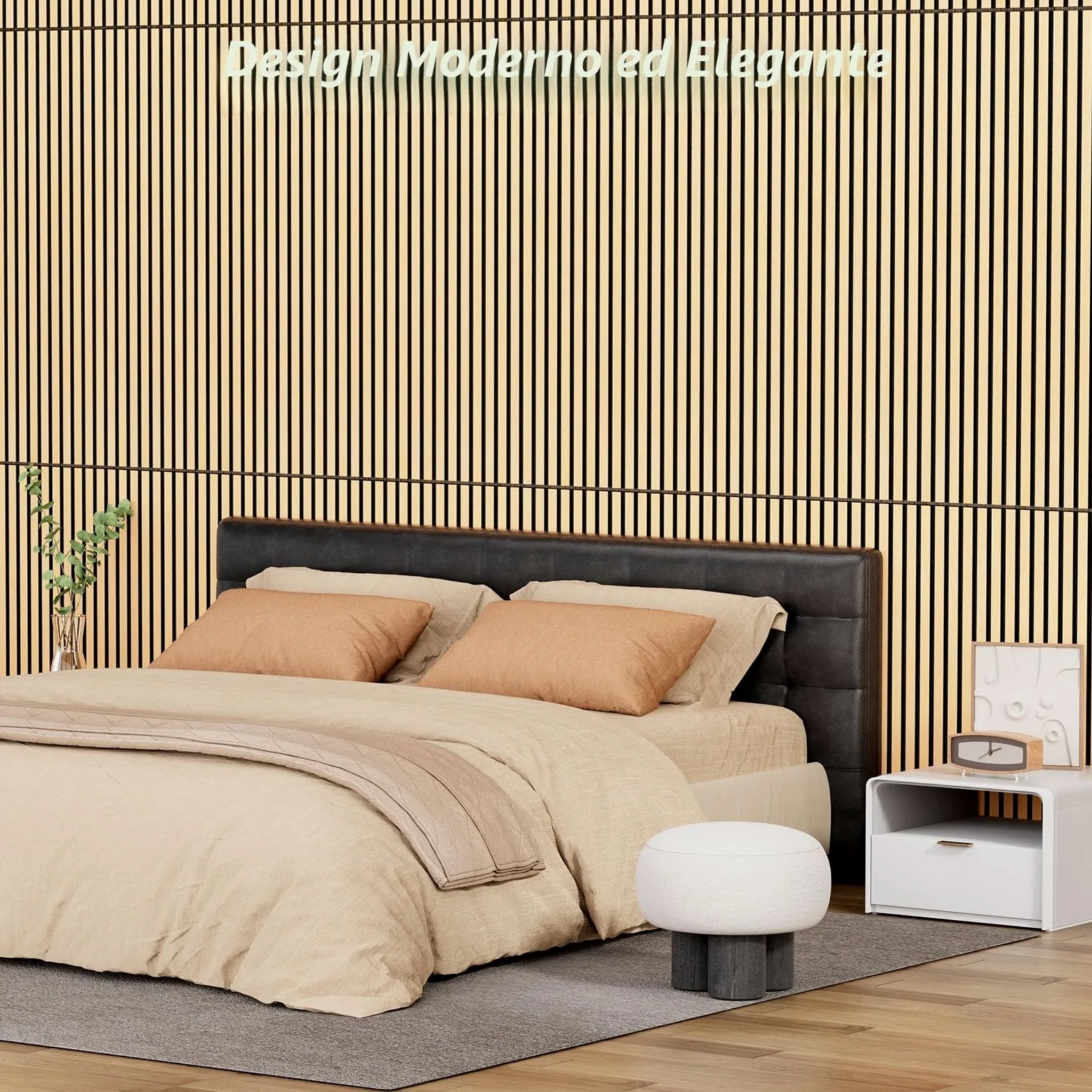 TONOR set di 4 Pannelli Fonoassorbenti in Legno Impiallacciato, 120x60x1,9 cm, Piastrella da Parete Autoadesiva, Pannello Acustico Decorativo 3D, Pannelli Acustici per Soggiorno, Ufficio, Quercia