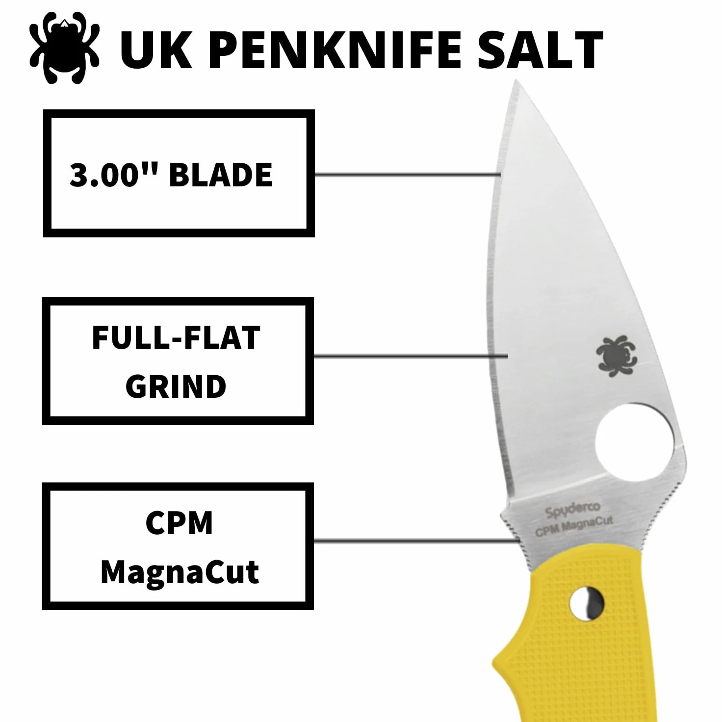 UK Penknife Salt - Mango: FRN* amarillo Acero: LC200N - Filo: Liso