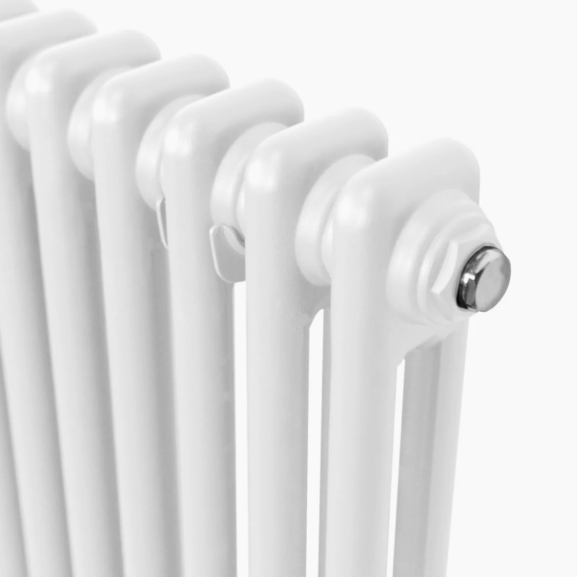 Radiatore Termosifone a 2 Colonne 600 x 832mm Moderno Centralizzato Bianco in Acciaio Inox Orizzontale a Parete Cucina Soggiorno Bagno Kit di Fissaggio e Spazzola Inclusi