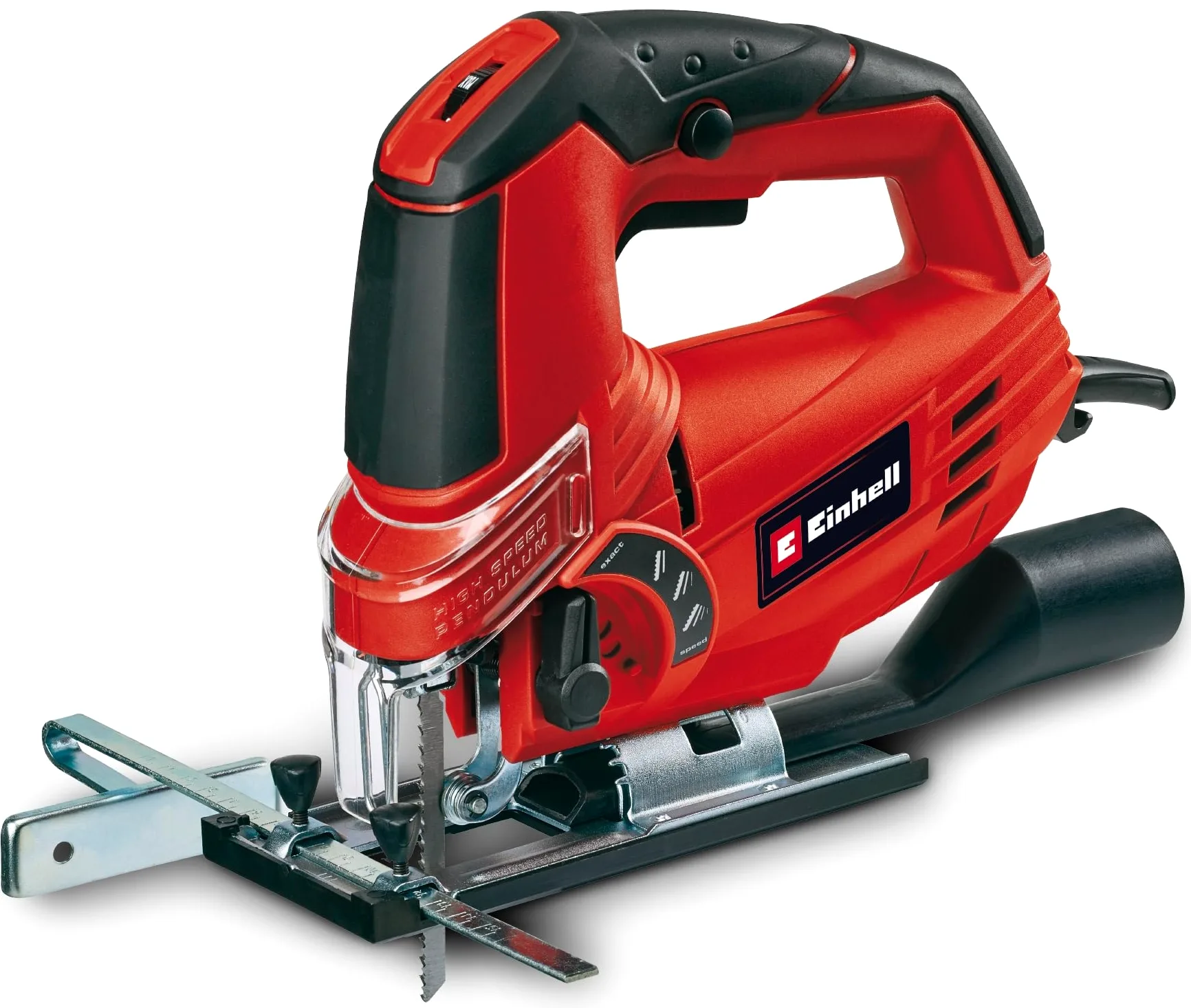 Einhell TC-JS 85 Seghetto alternativo (tensione 200-240 V, 620 W, oscillazioni al min. 800-3000, max taglio legno 85 mm, max taglio plastica 12 mm, max taglio metallo 8 mm, movimento pendolare 4 posizioni, cambio lama manuale, incl. Lama, valigetta)