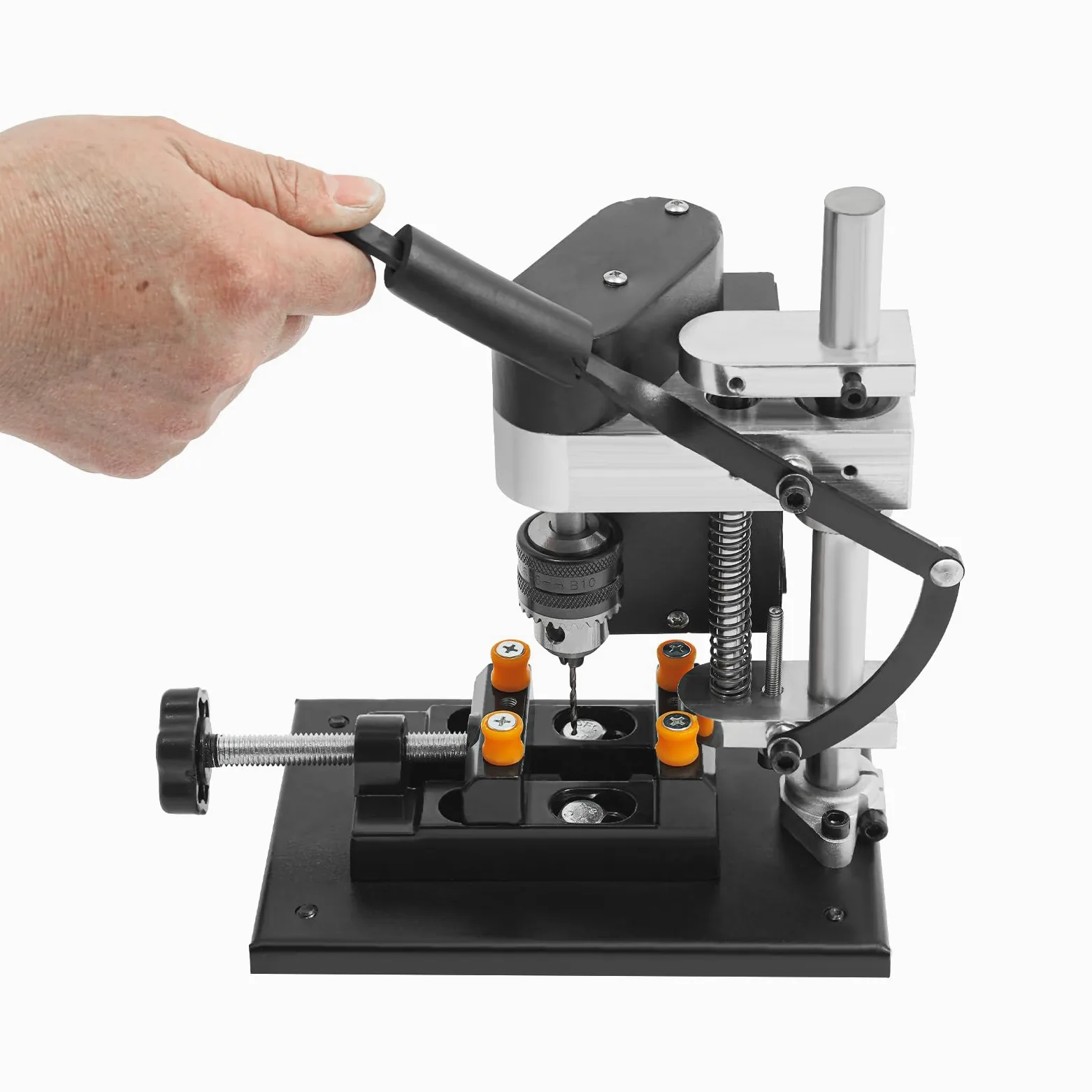 Mini trapano a colonna, potenza 250 W, regolabile in 7 livelli, corsa 50 mm, trapano elettrico a supporto per metallo, legno