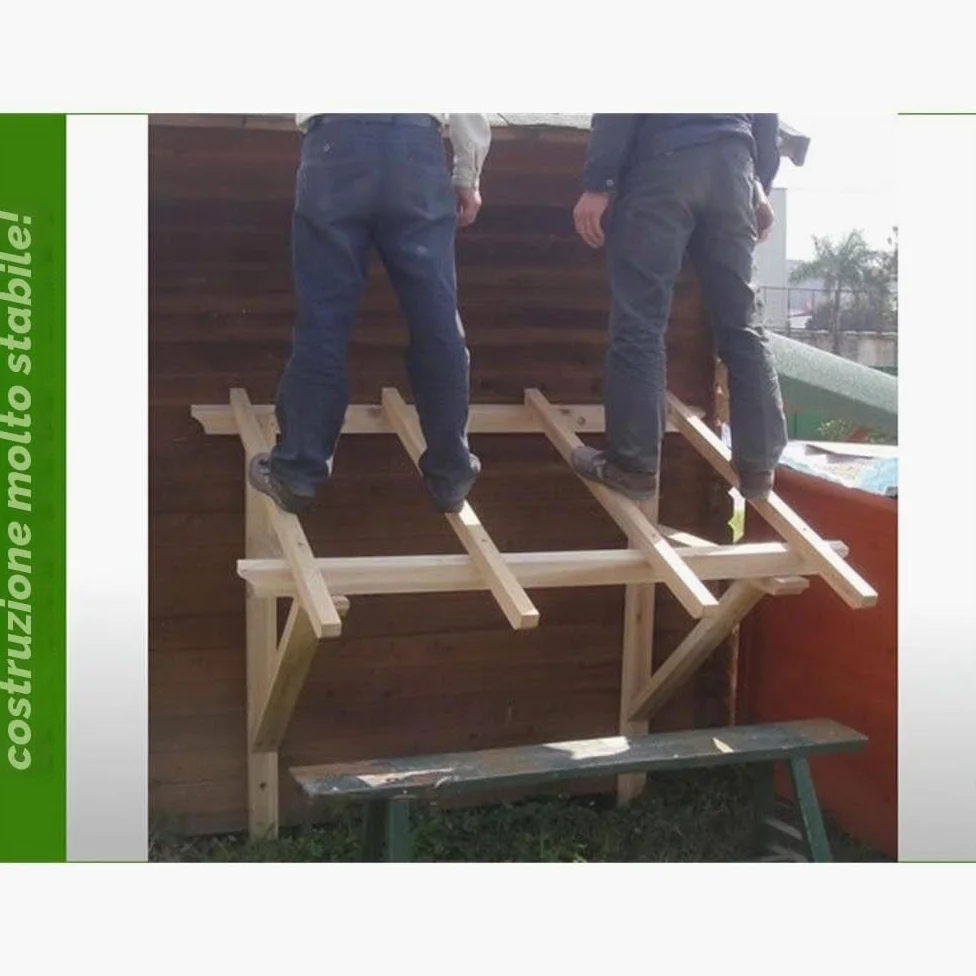 Melko Tettoia in Legno per Porta d'Ingresso, 205 cm