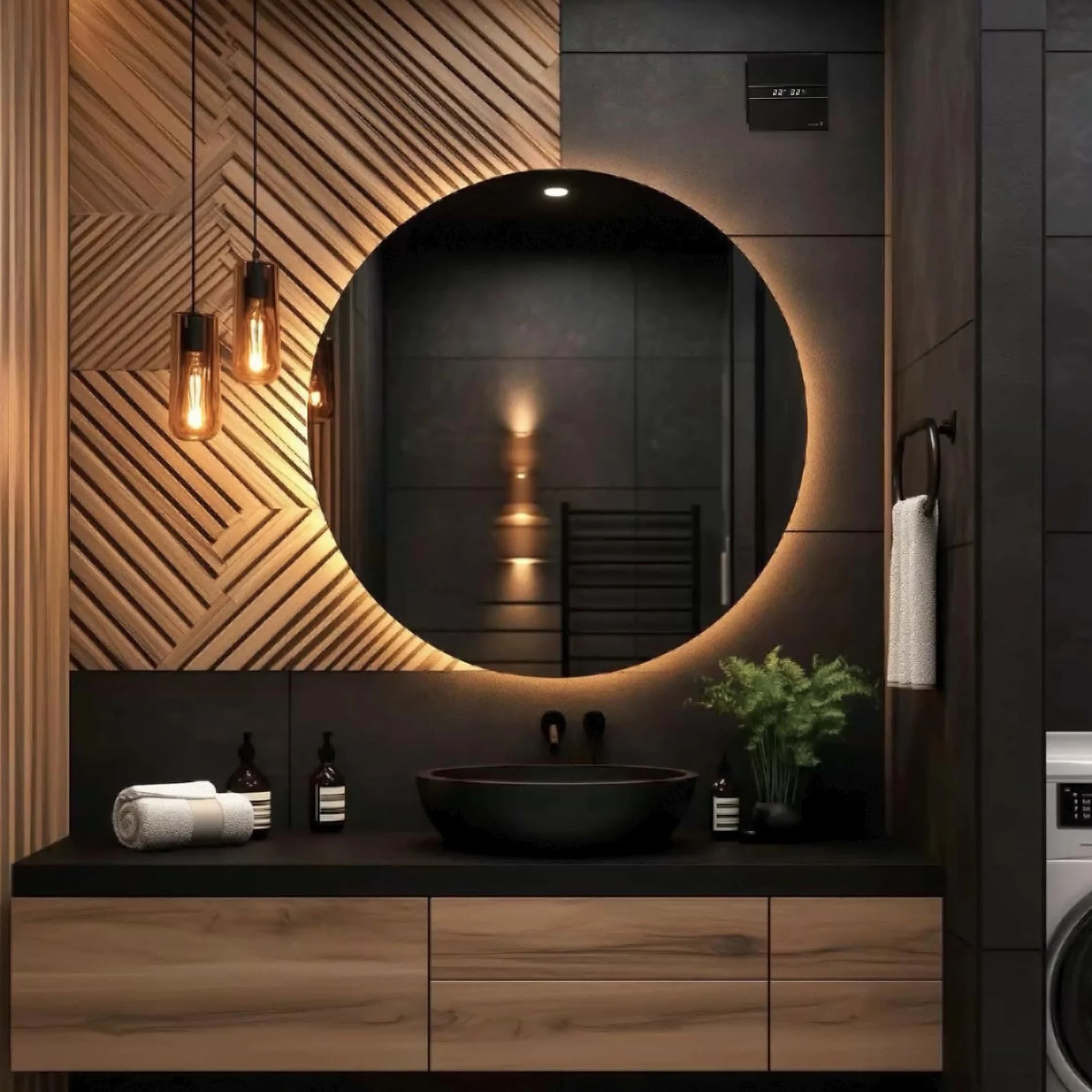 Cata E 100 GTH BK - Estrattore da bagno, Timer Hygro, 8 W, vetro nero