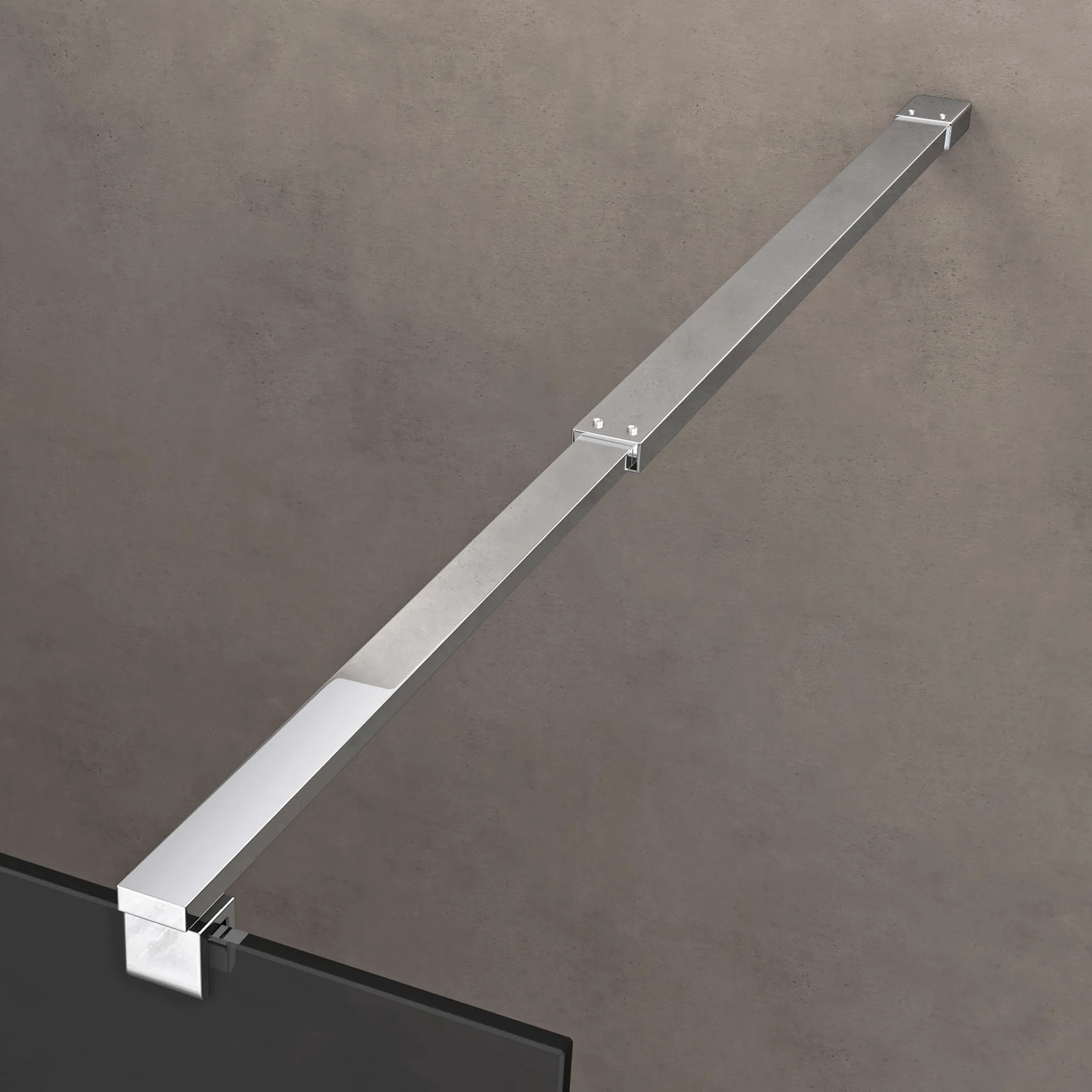 doporro Box Doccia Walk-In 80x200 cm, Parete Doccia Fissa in Vetro Temperato Fumé 10 mm con Barra Stabilizzatrice Regolabile e Profilo Cromato – Bremen02VG