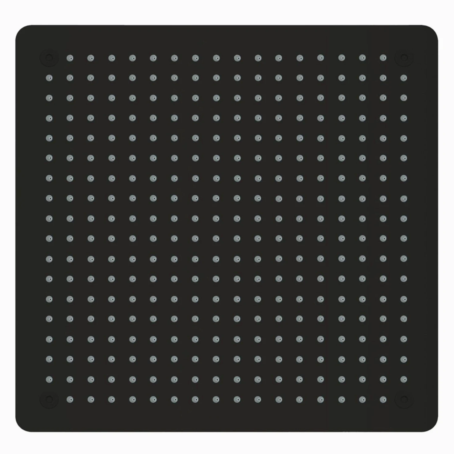 Ogomondo Soffione Doccia a Soffitto da Incasso Quadro Nero 400x400x2 mm 1 Getto 320 Ugelli Acciaio Finitura Nero Opaco con Scatola da Incasso