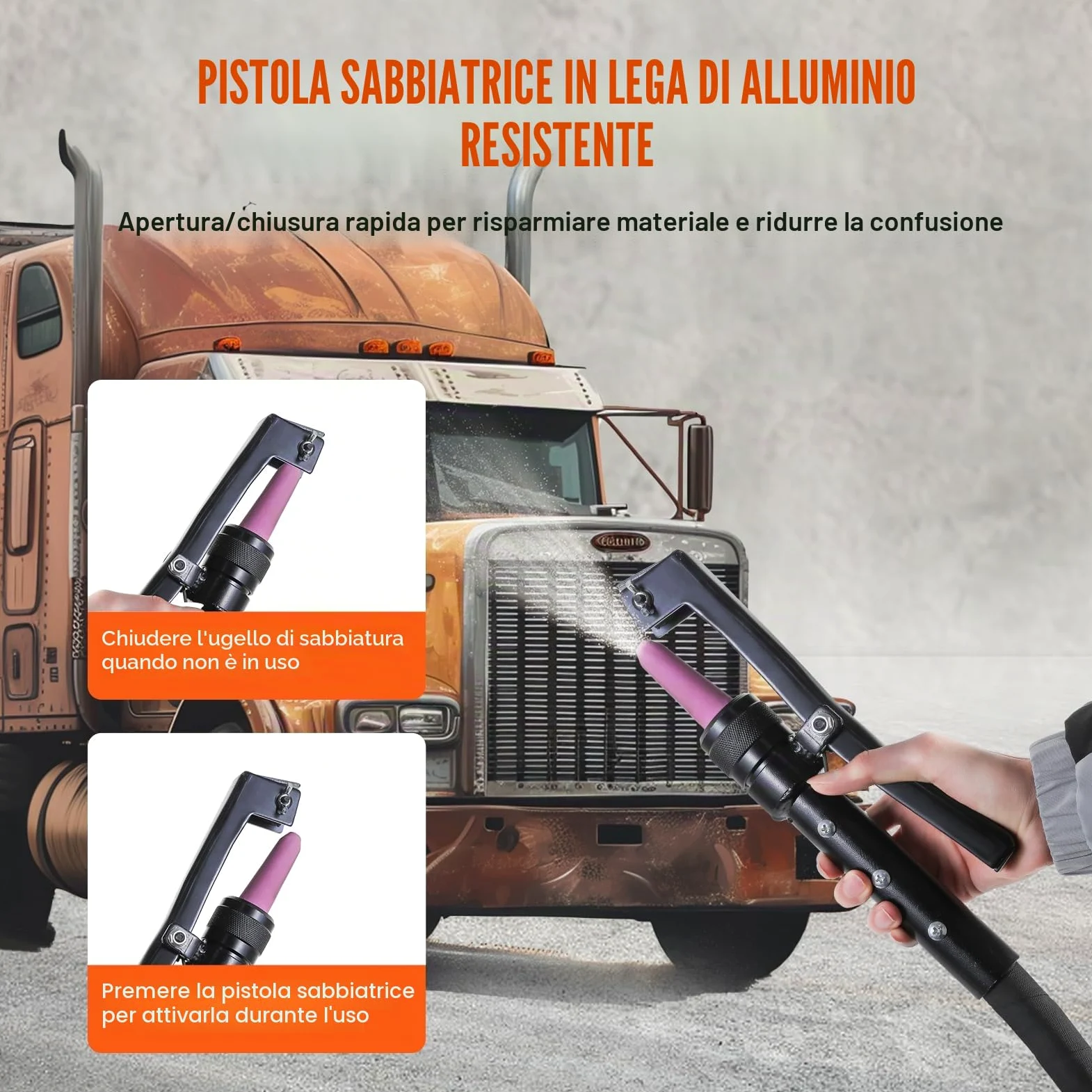 VEVOR Sabbiatrice da 37 Litri, Sabbiatrice Pressione 60-110 PSI, Serbatoio Abrasivo Portatile, Kit Sabbiatura ad Aria 2 Ugelli in Ceramica Separatore Tubo 2,3m per Rimozione di Vernice Macchie Ruggine