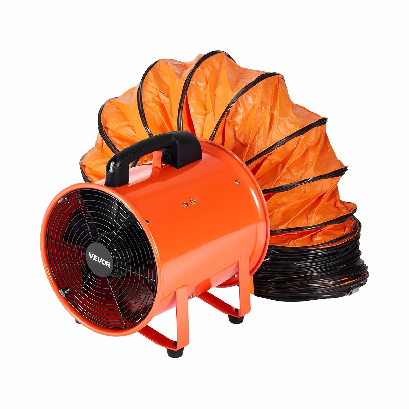 VEVOR Ventilatore Portatile, 365 W Estrattore d'Aria Aspiratore Industriale 304,8 mm Condotto Tubo Flessibile da 10 m Volume d'Aria 2574 CFM (4373 m3/h) 2 Marce per Aspirare Polvere Fumo 79 dB IP44