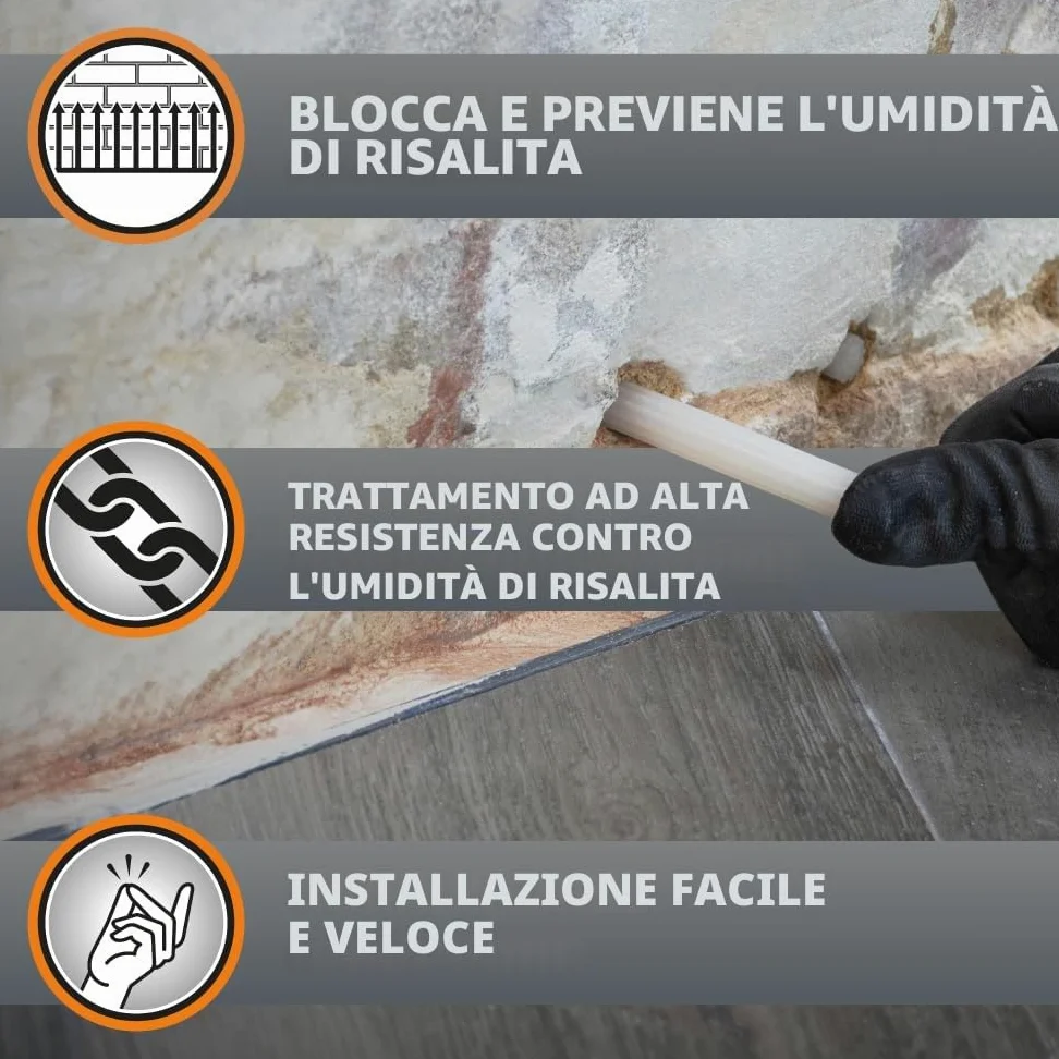 Dryrod Kit - (Kit da 6 metri): Tutto ciò che serve per trattare l'umidità di risalita - Trattamento approvato dalla BBA