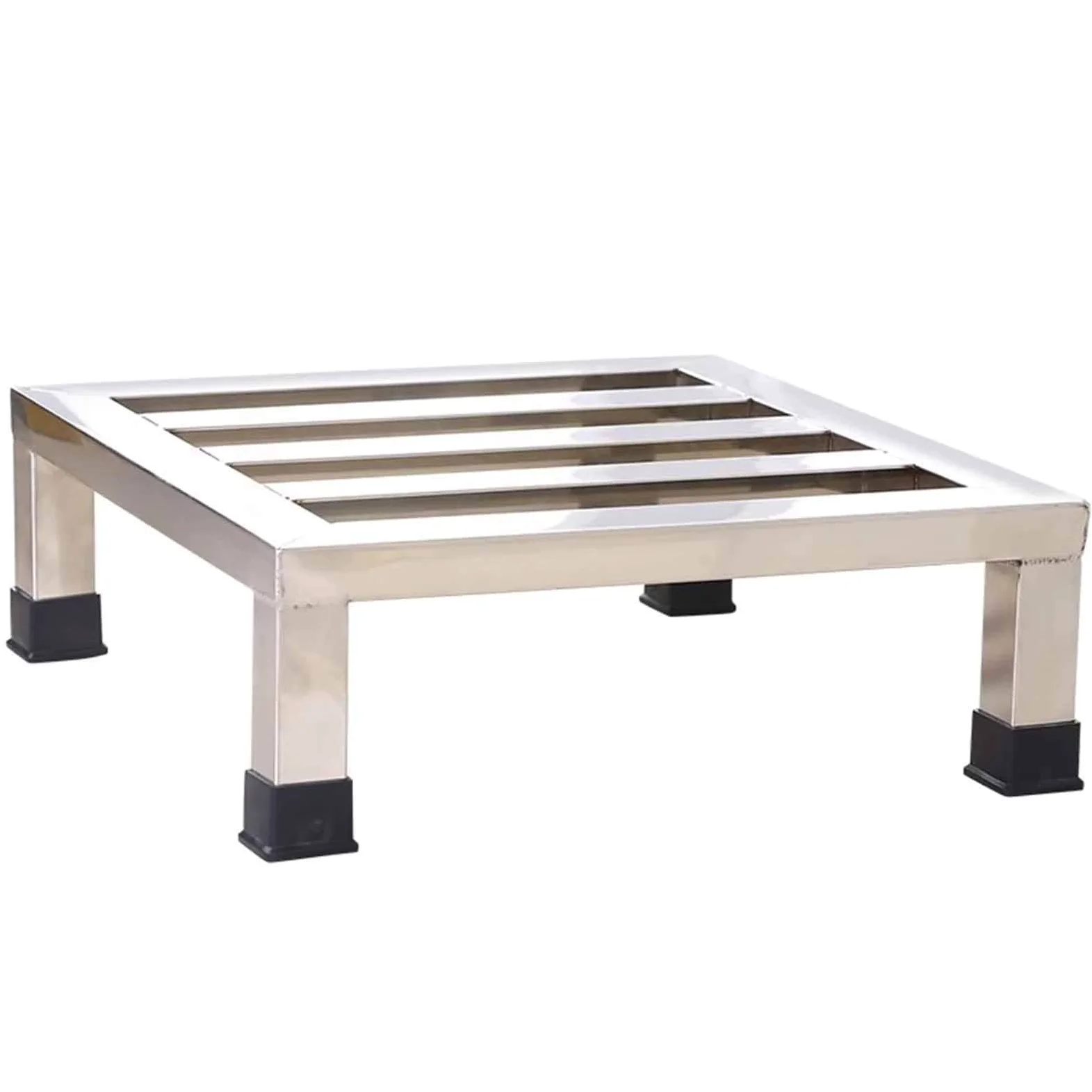Supporto in Acciaio Inox Resistente per Elettrodomestici con Mensola Retta per Lavatrice/Frigorifero, Base per Mobili con Staffa per Pallet Spaccato a Terra (35x35x20cm)